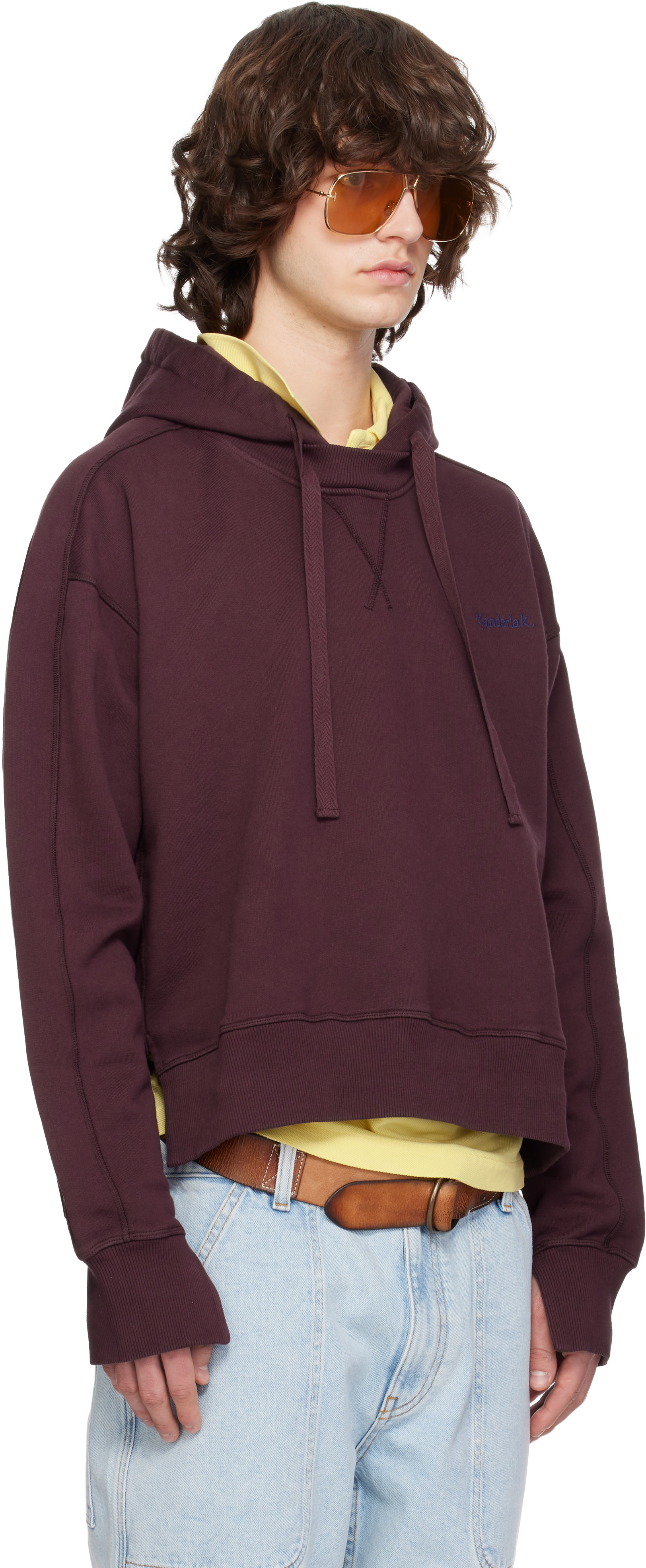 Sanderlak - Burgundy Embroidered Logo Hoodie