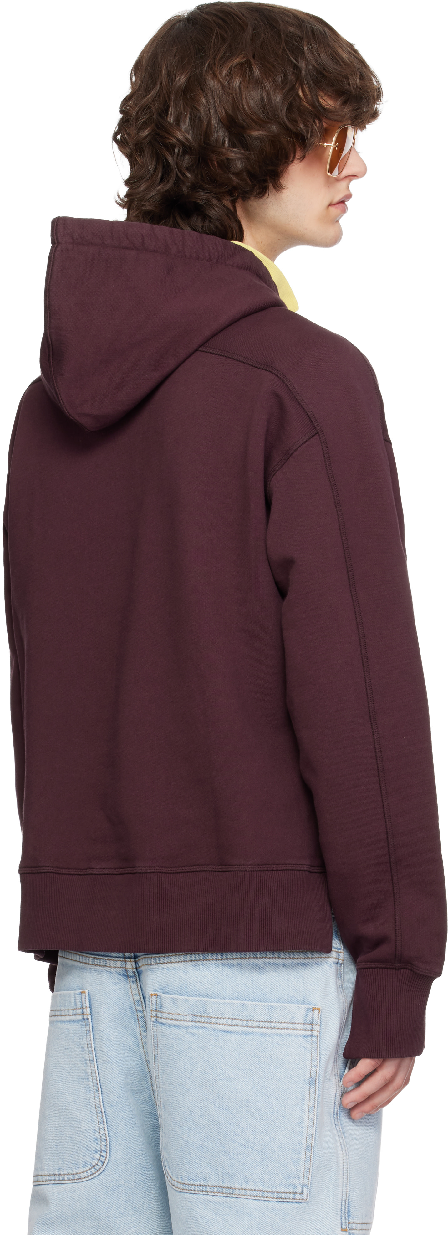 Sanderlak - Pull à capuche bourgogne à logo brodé