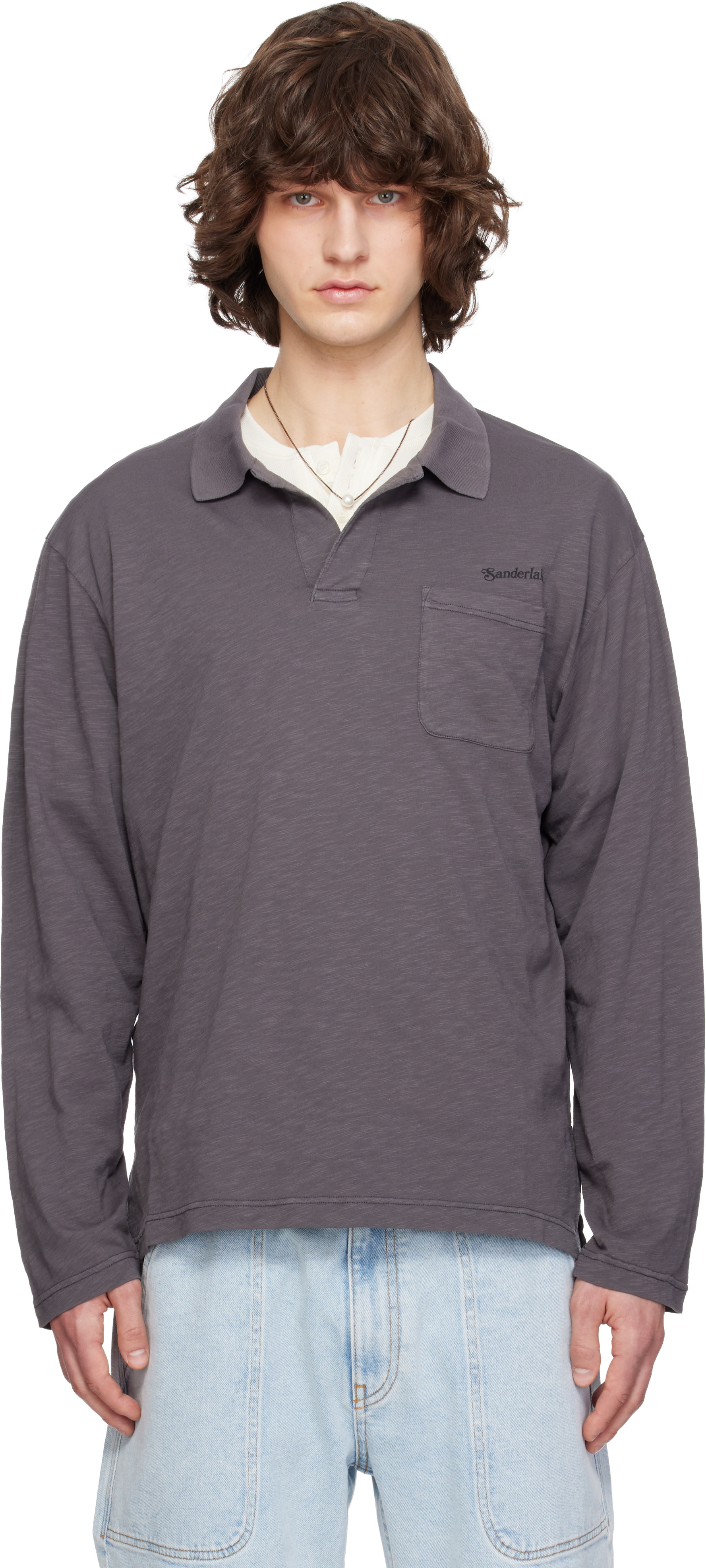 Sanderlak - Polo gris en jersey