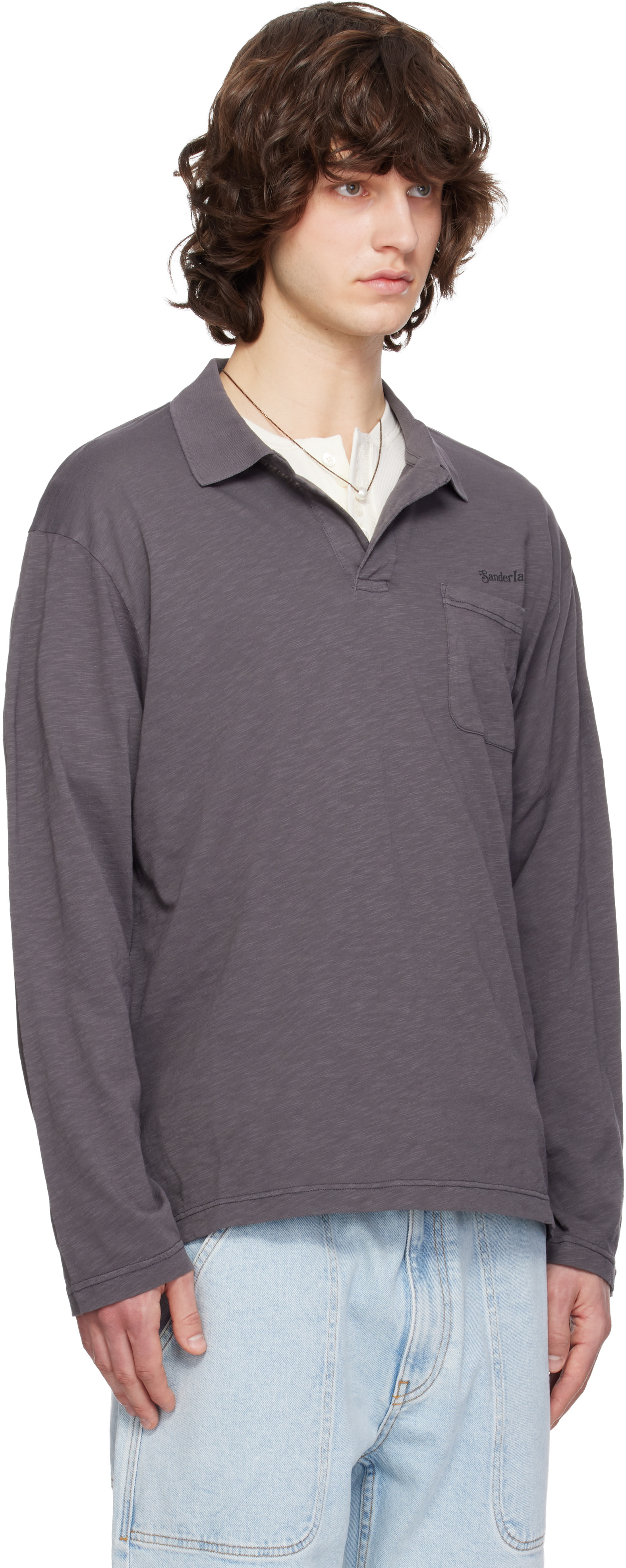 Sanderlak - Polo gris en jersey