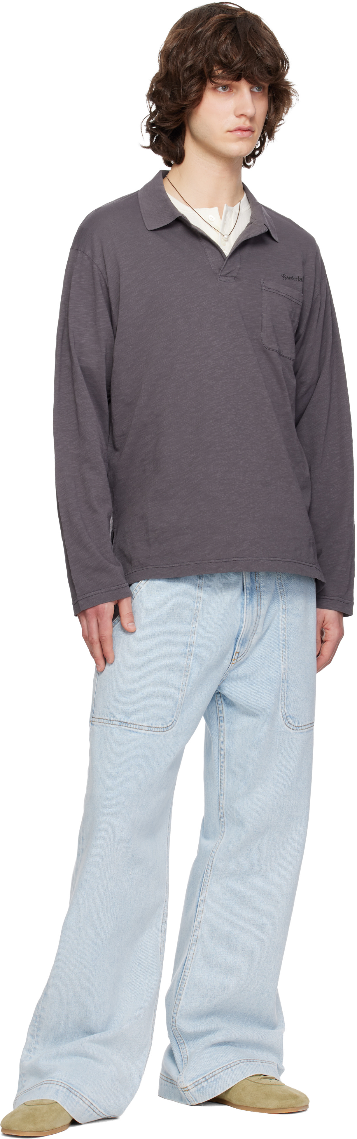 Sanderlak - Polo gris en jersey