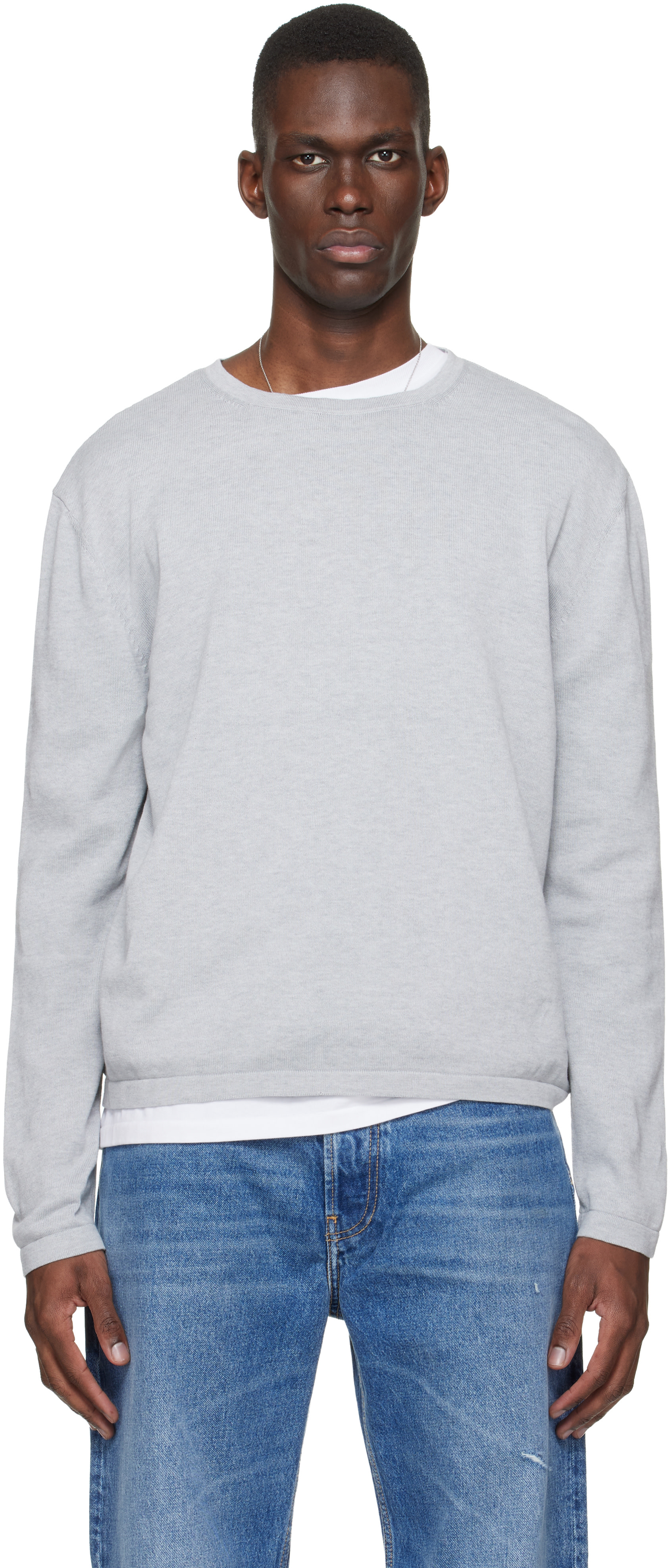 SIRE - Gray Long Sleeve Crewneck T-shirt