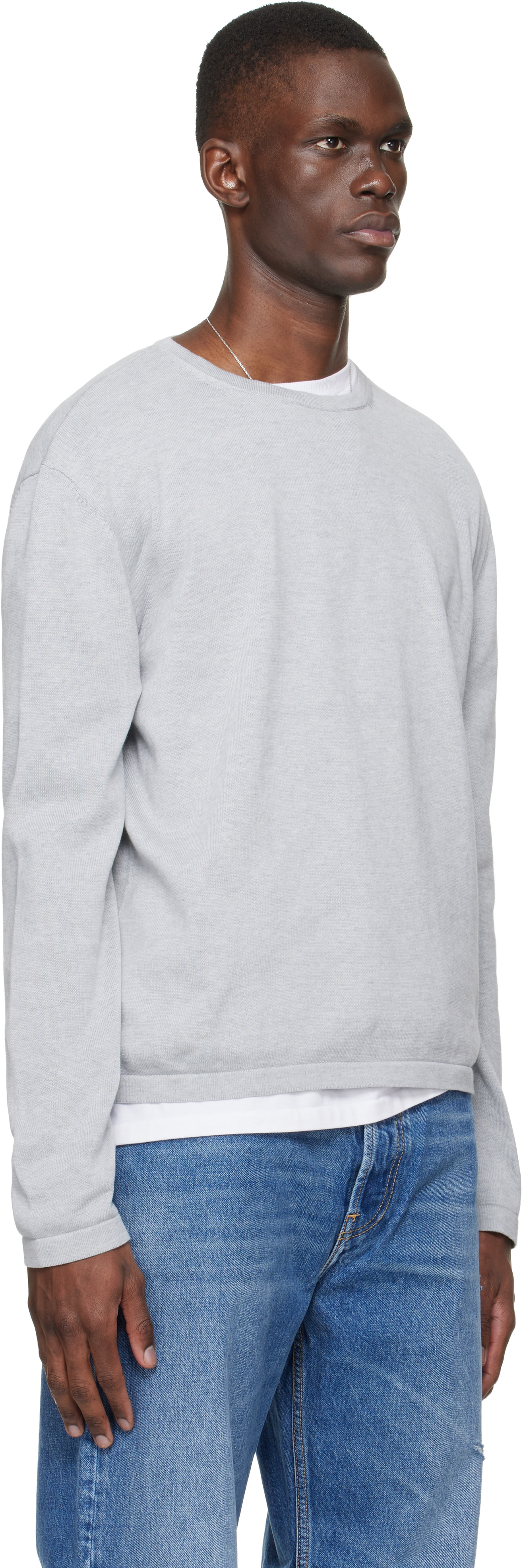 SIRE - Gray Long Sleeve Crewneck T-shirt