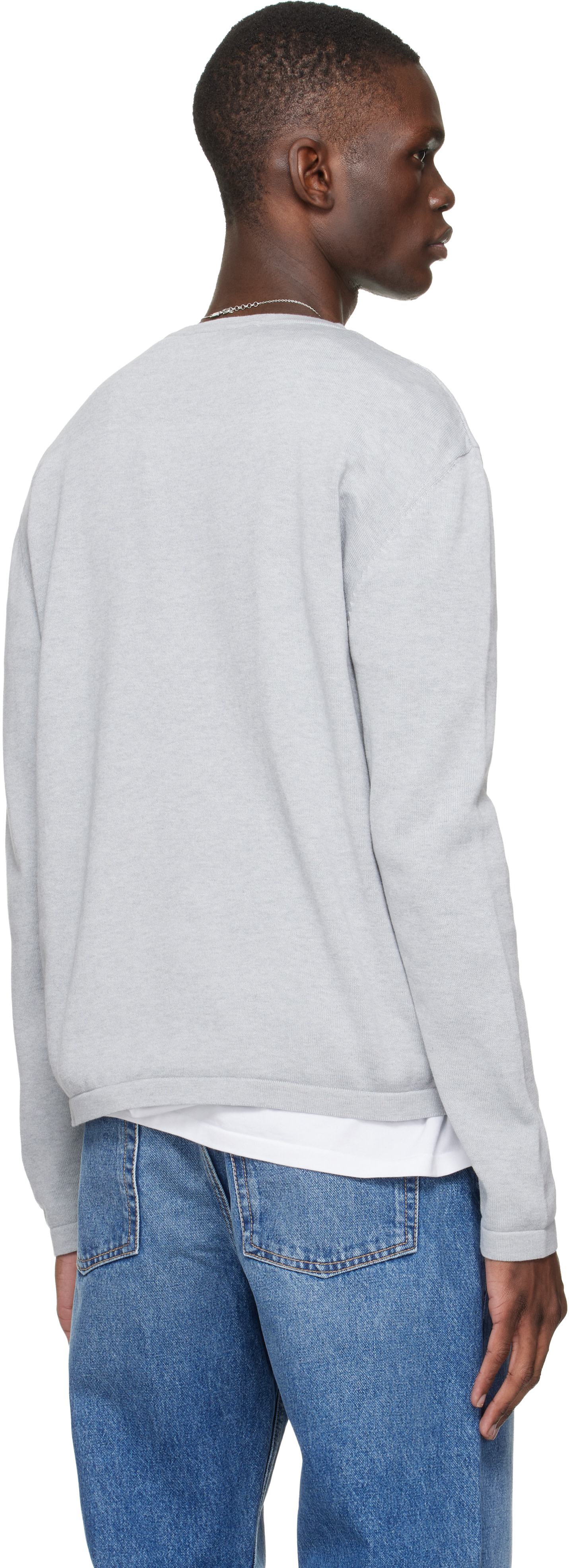 SIRE - Gray Long Sleeve Crewneck T-shirt