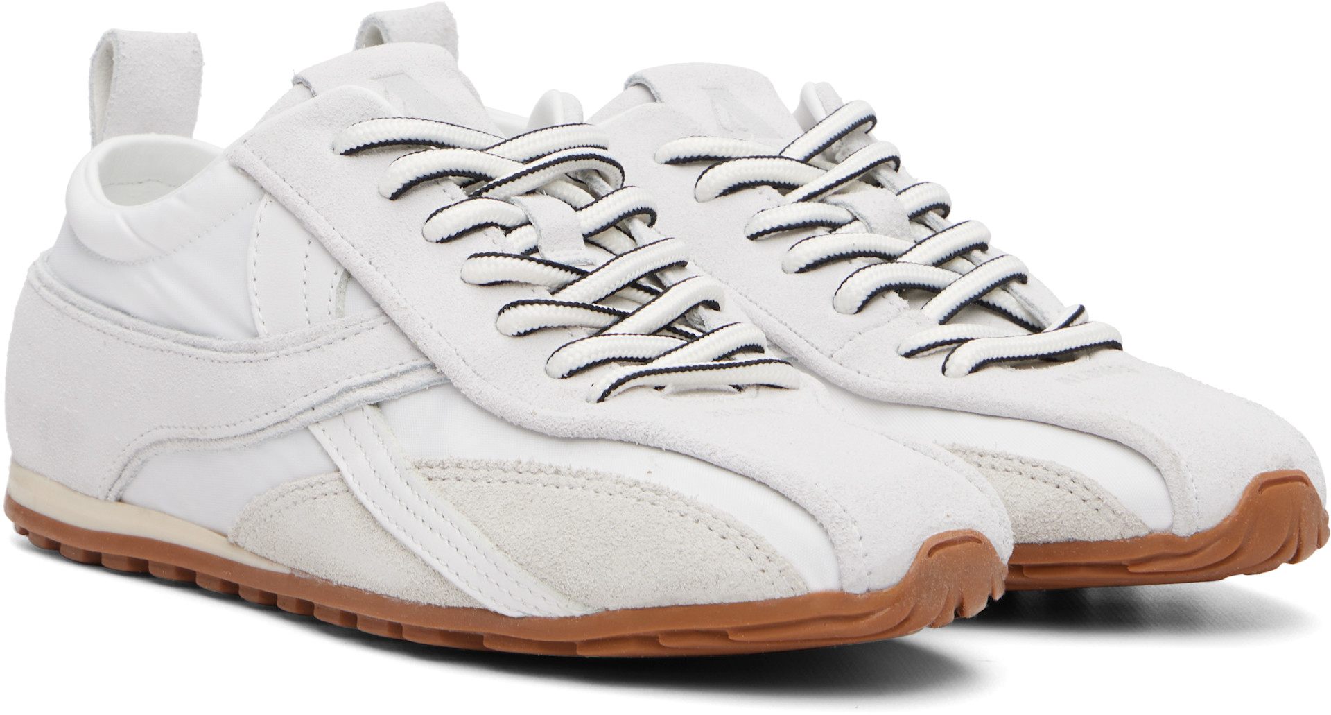Alohas: White Tb.304 Nylon Leather Sneakers | SSENSE
