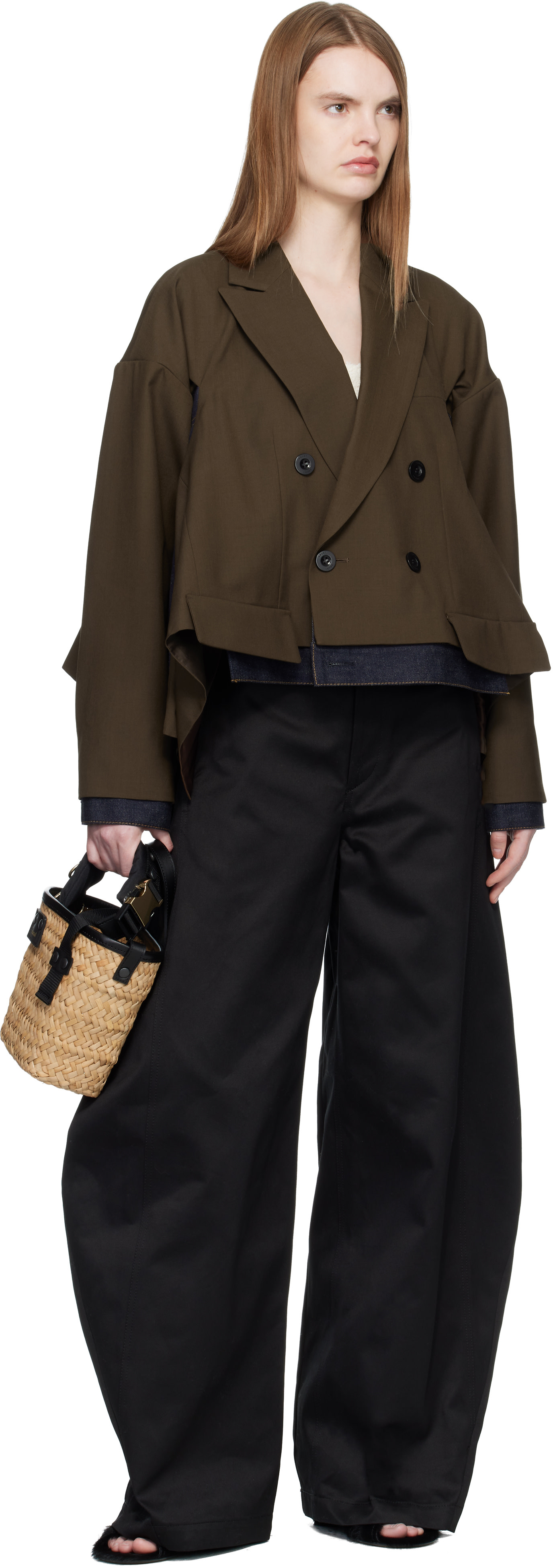 sacai - Micro sac hybride beige