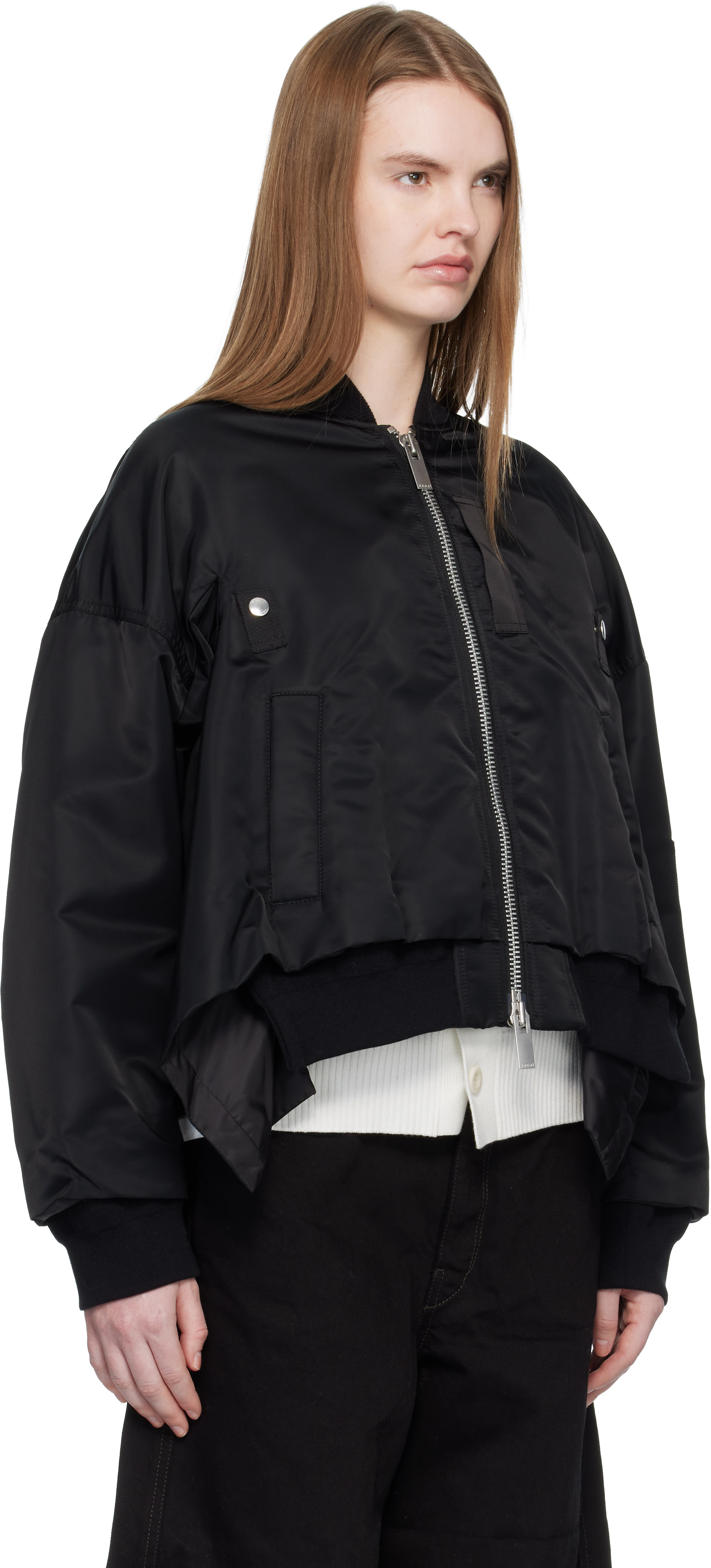 sacai/ナイロンツイルウールメルトンブルゾン/ボンバージャケット/サイズ1 sacai/ナイロンツイルウールメルトンブルゾン/ボンバージャケット
