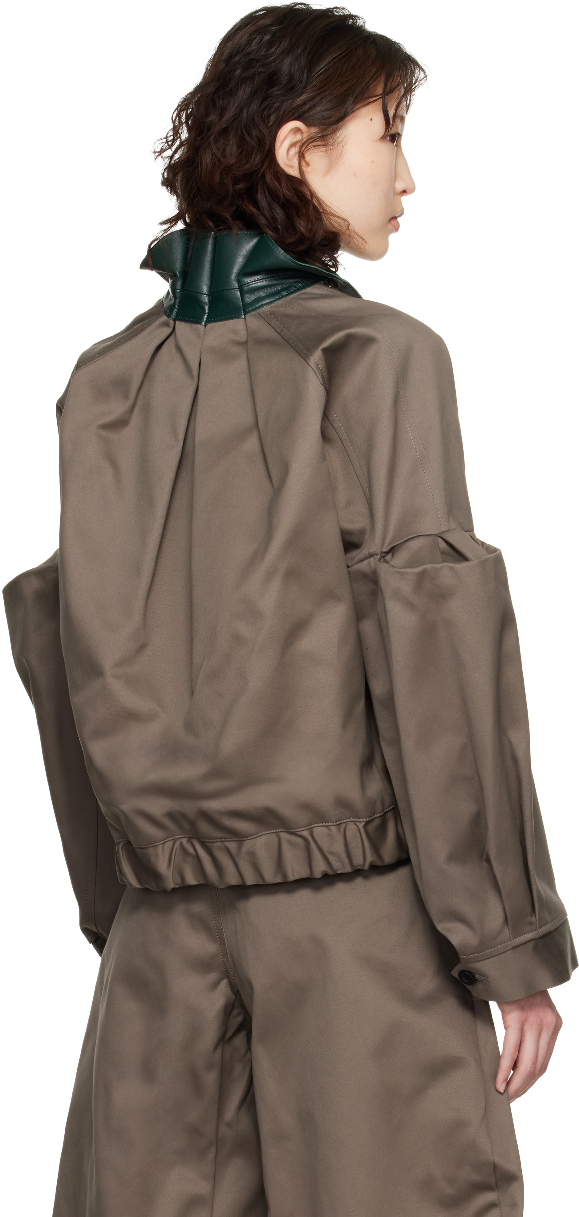 sacai: Taupe Cotton Chino Jacket | SSENSE