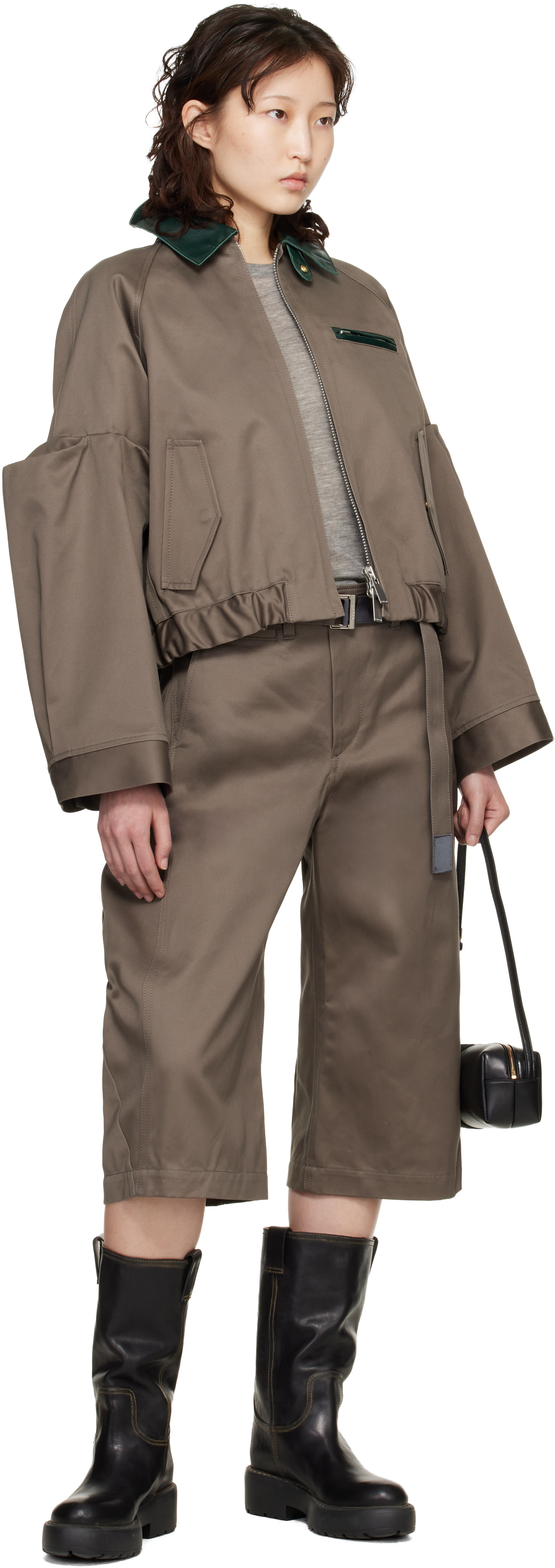 sacai: Taupe Cotton Chino Jacket | SSENSE