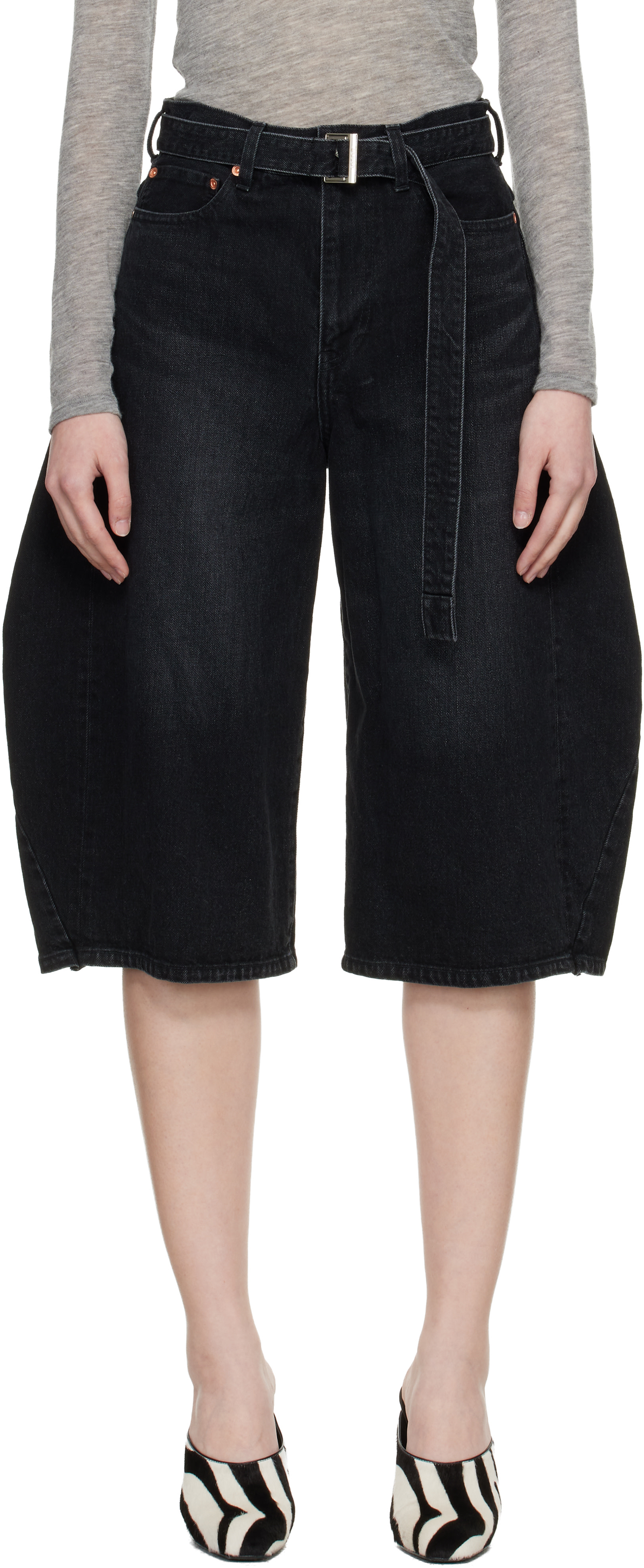 sacai - Jean noir en denim