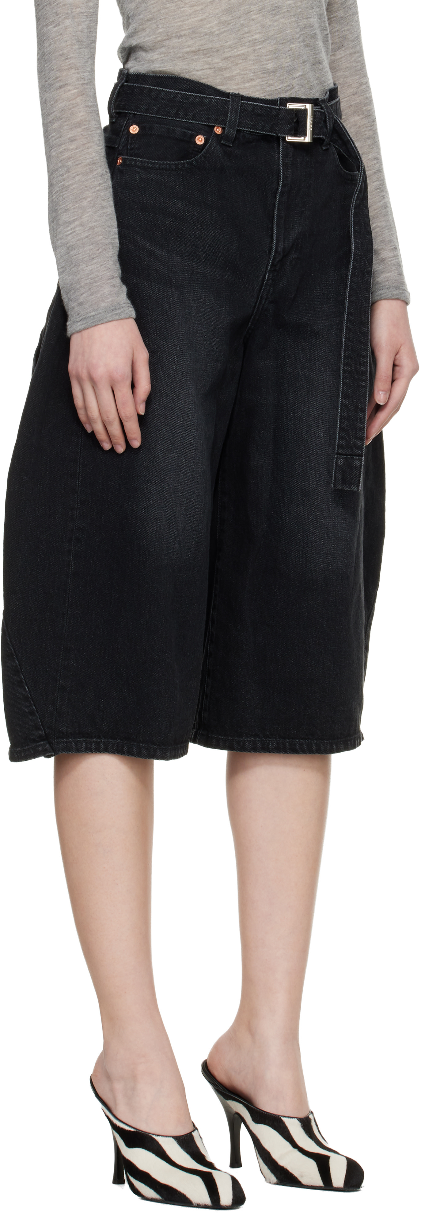 sacai - Jean noir en denim