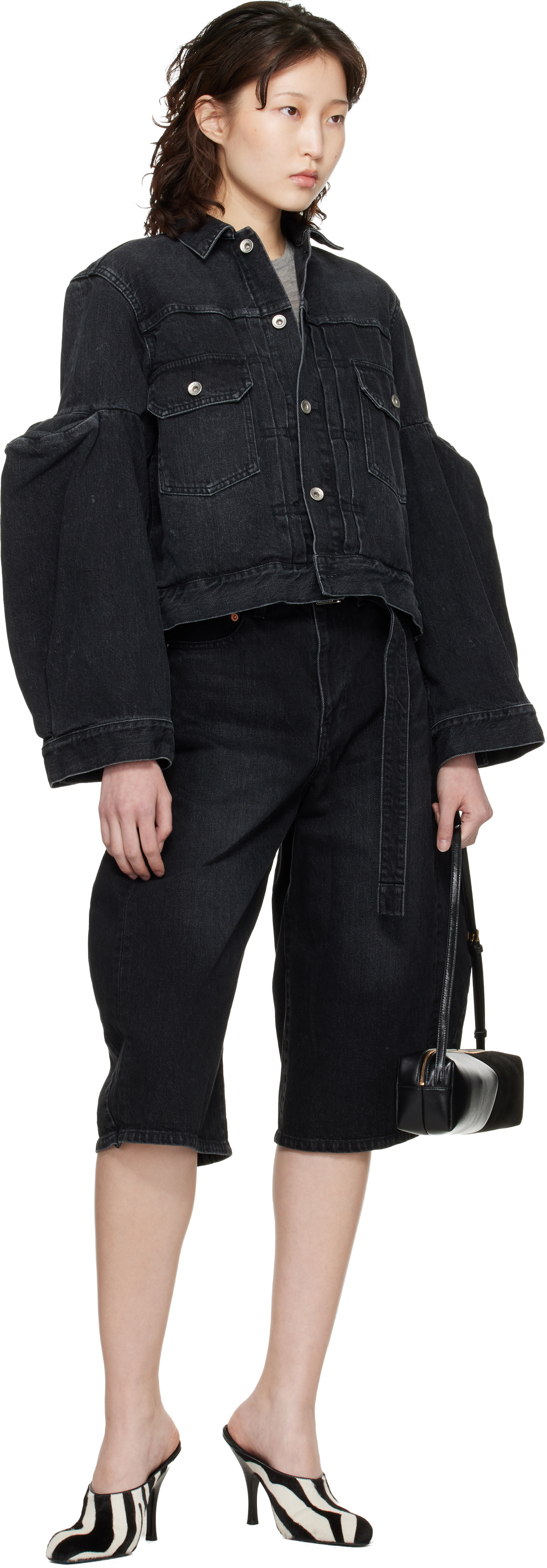 sacai - Jean noir en denim