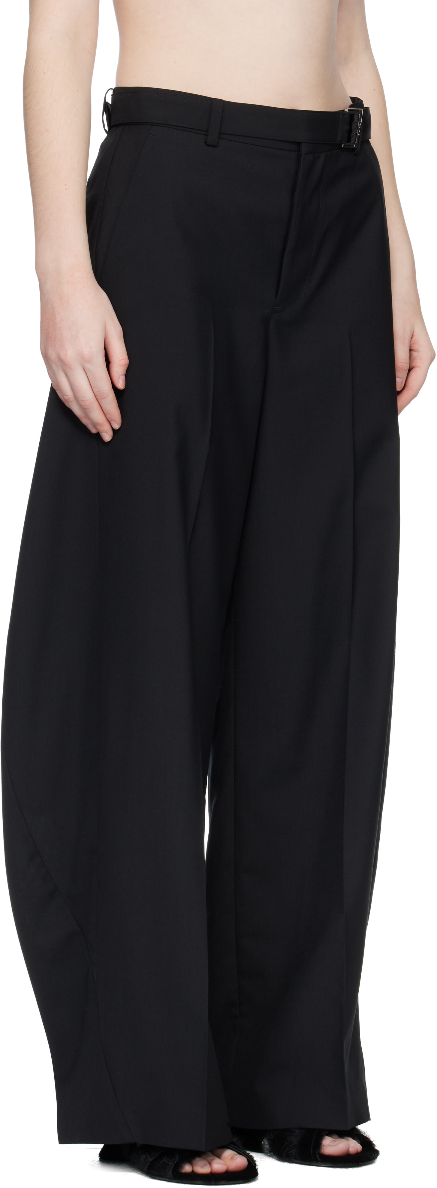 sacai: Black Suiting Trousers | SSENSE