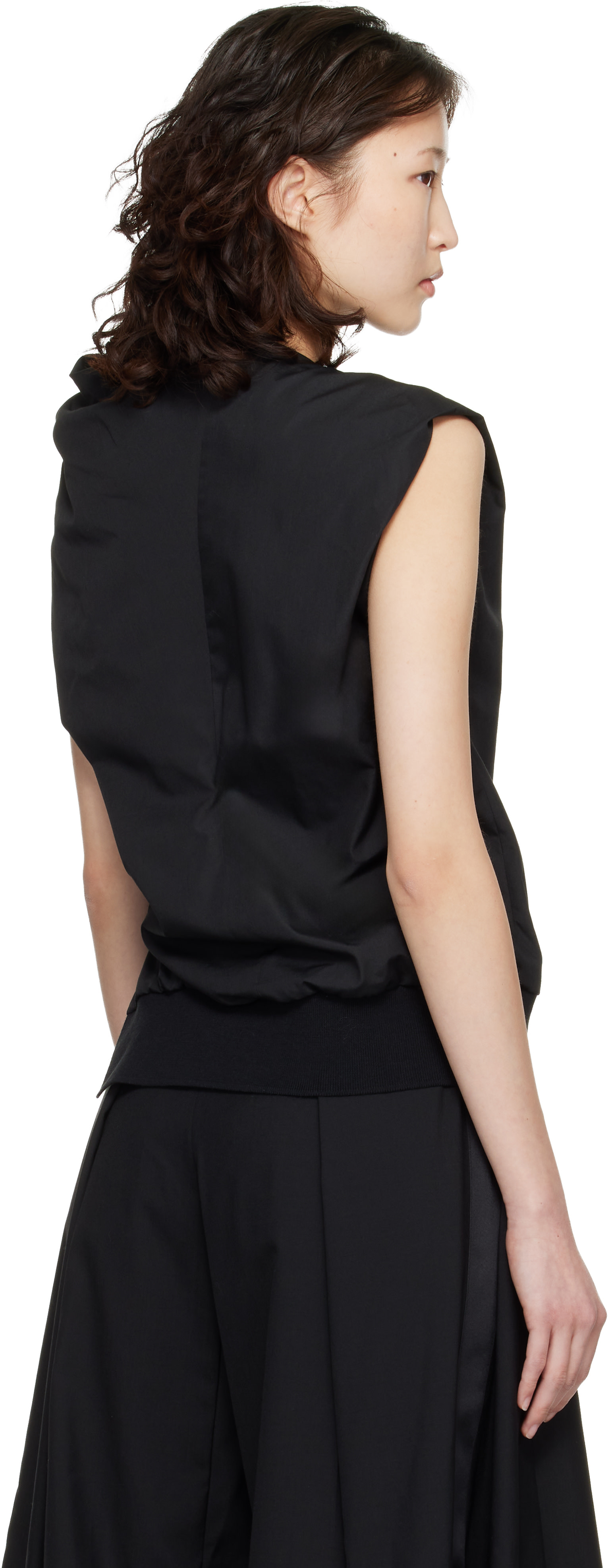 sacai - Black Poplin Blouse