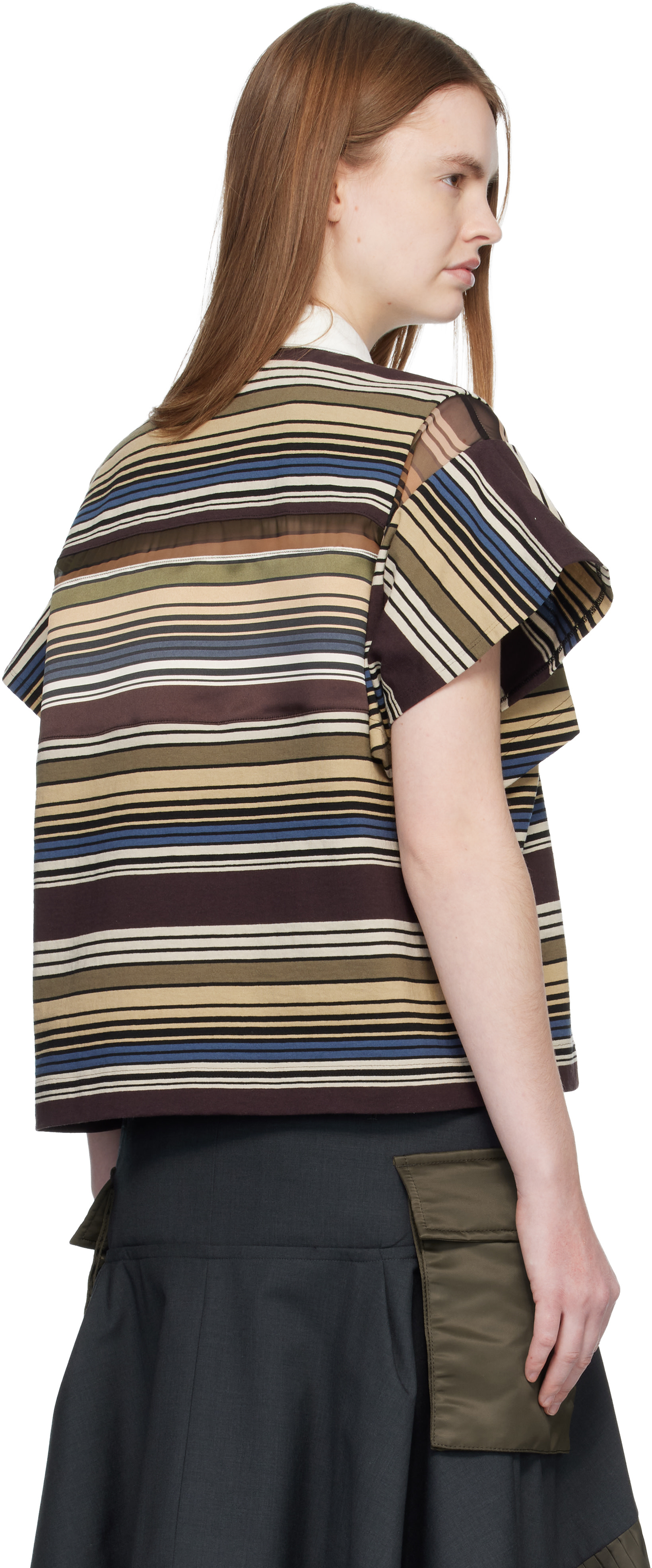 sacai - Polo multicolore à rayures horizontales
