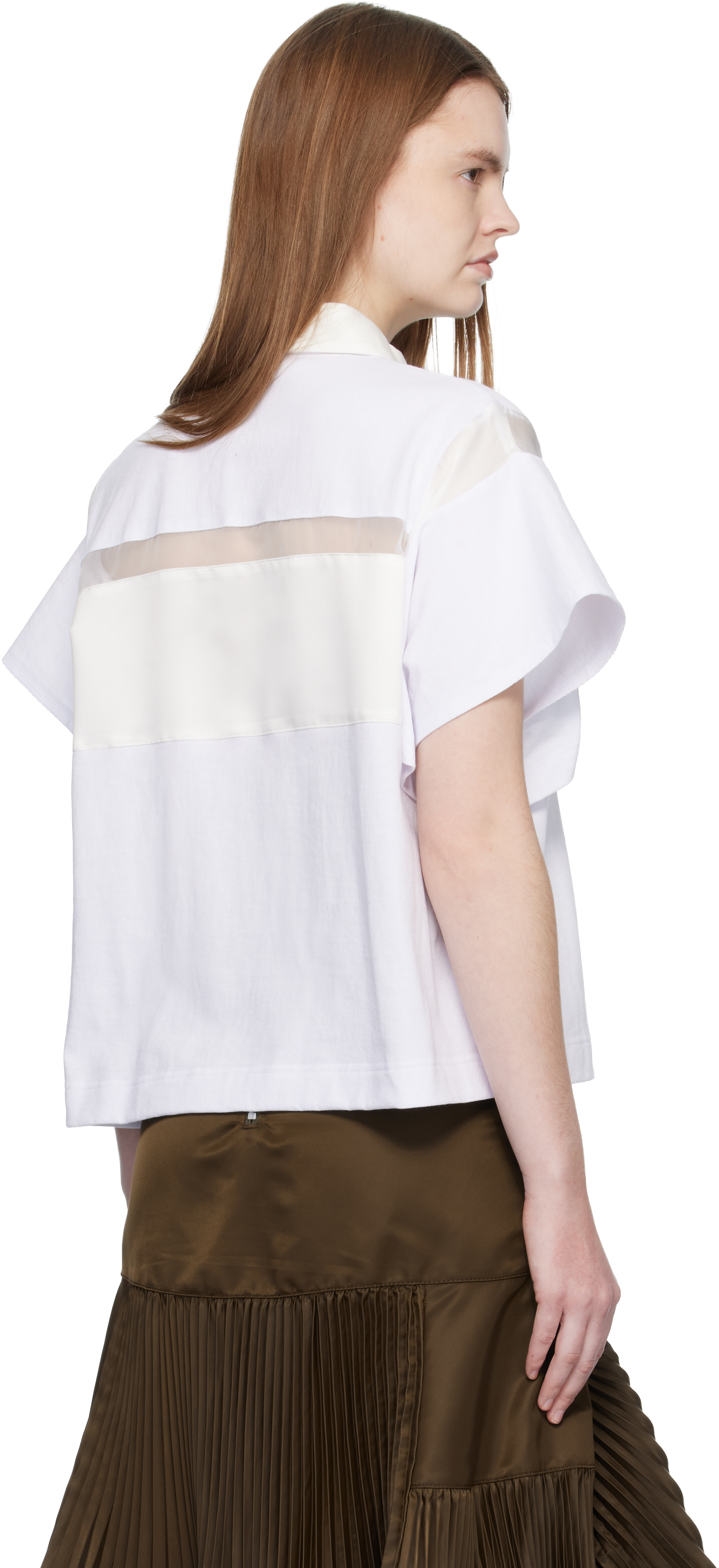 sacai: White Cotton Jersey Polo | SSENSE