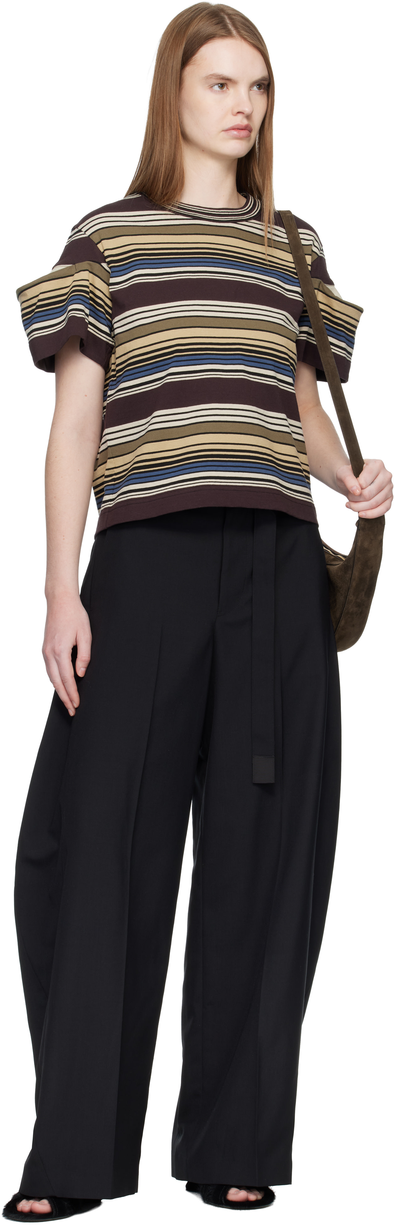 sacai: Multicolor Horizontal Stripe T-shirt | SSENSE
