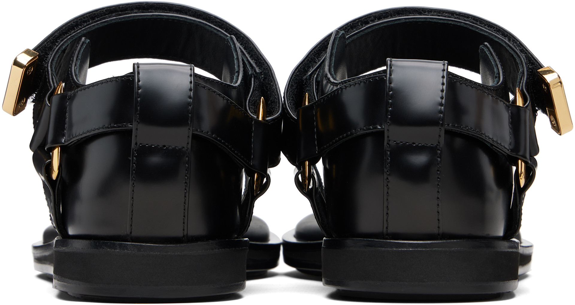 sacai: ブラック Belted ビーチサンダル | SSENSE 日本