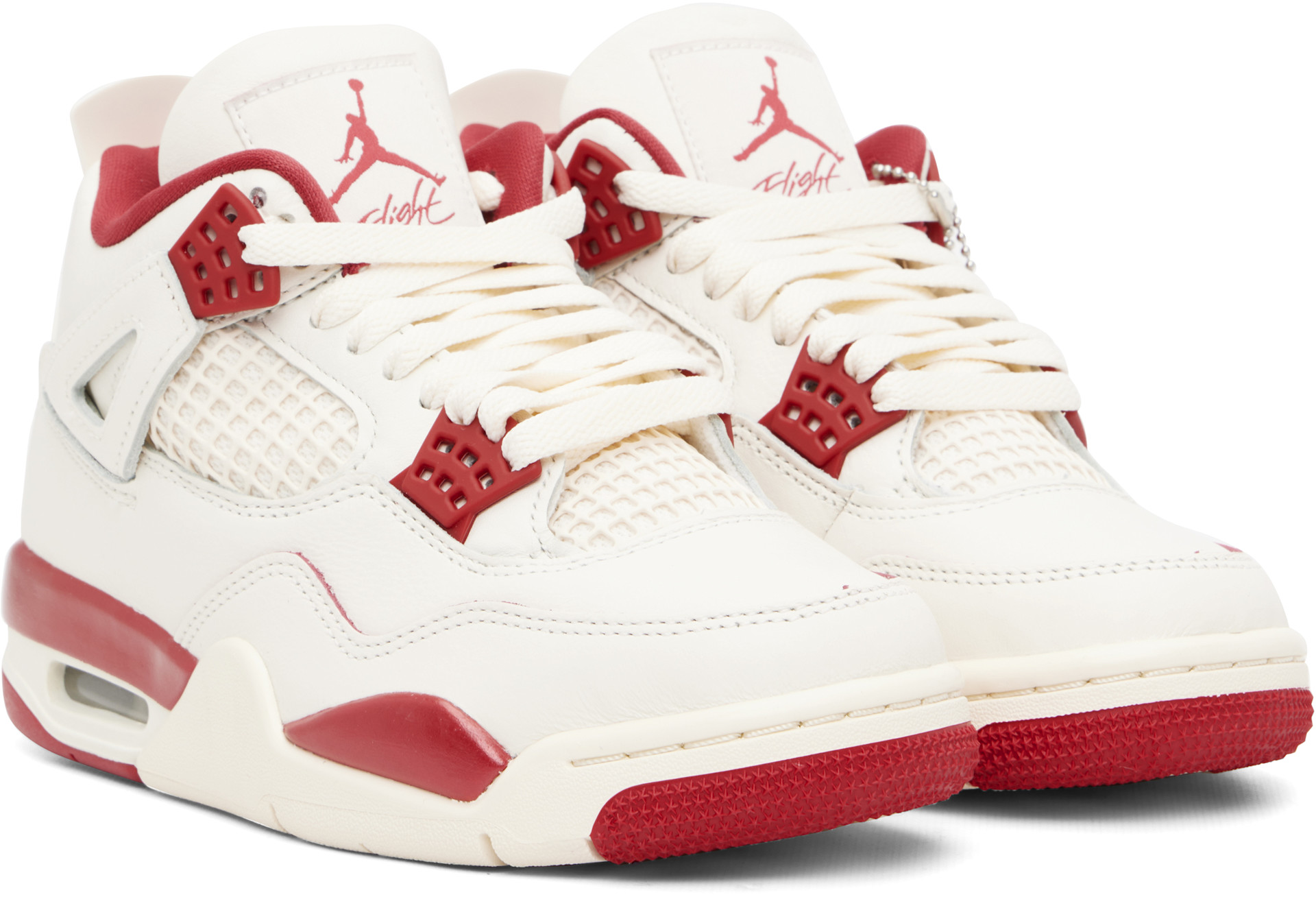 Nike Jordan: Off-White & Red Air Jordan 4 Retro Sneakers | SSENSE