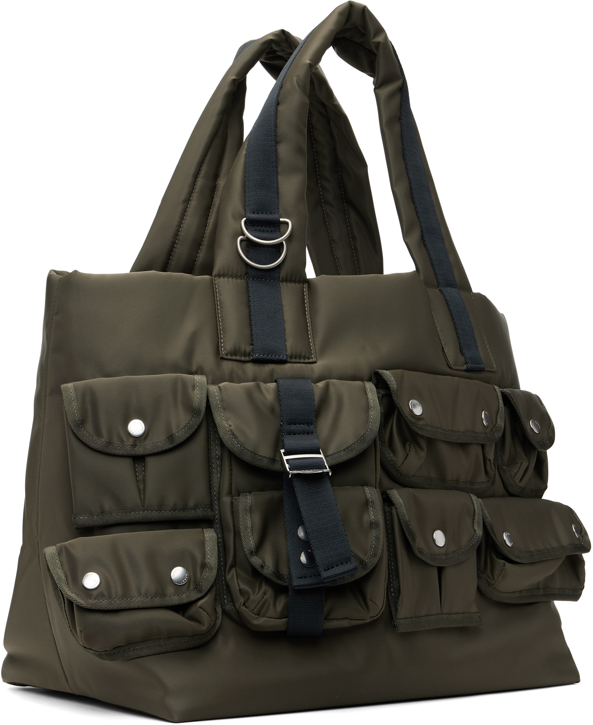 【美品】sacai ナイロントートバッグ sacai: カーキ Nylon トートバッグ | SSENSE 日本