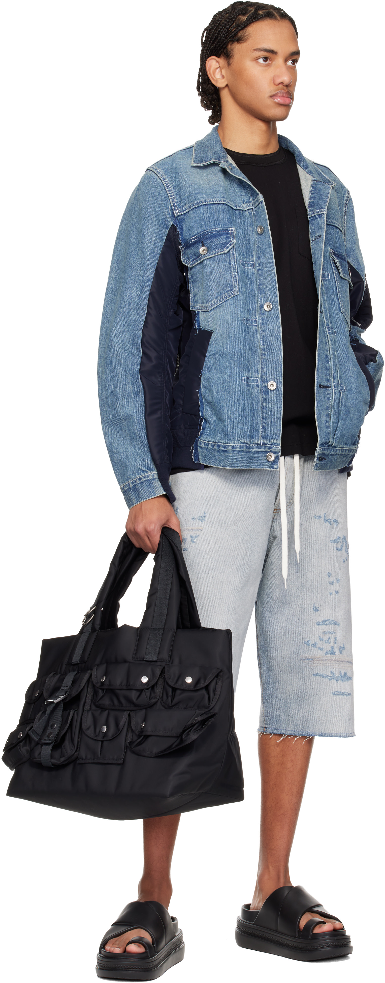 sacai: ブラック Nylon トートバッグ | SSENSE 日本