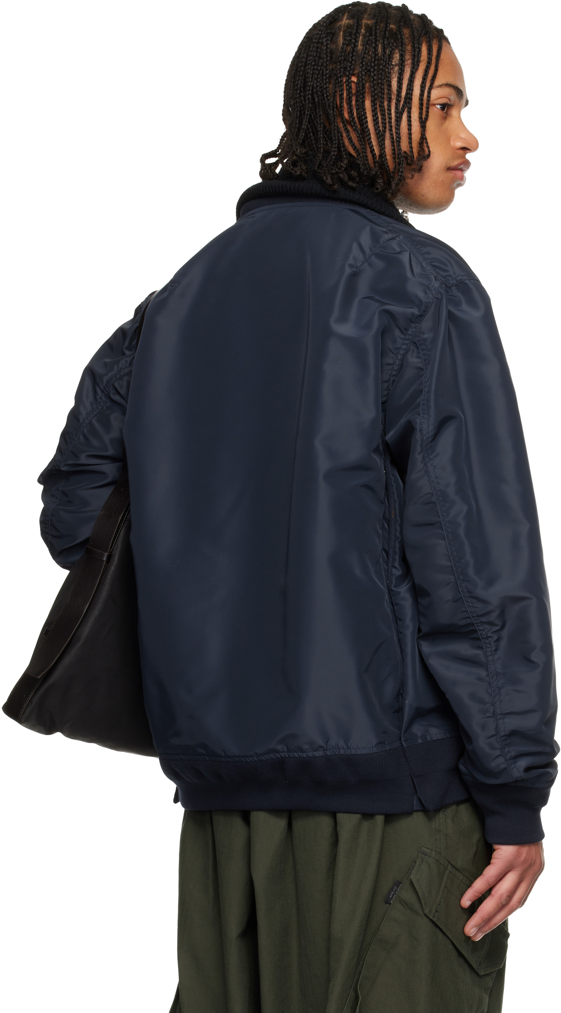 sacai: ネイビー ナイロンツイル ブルゾン ボンバージャケット