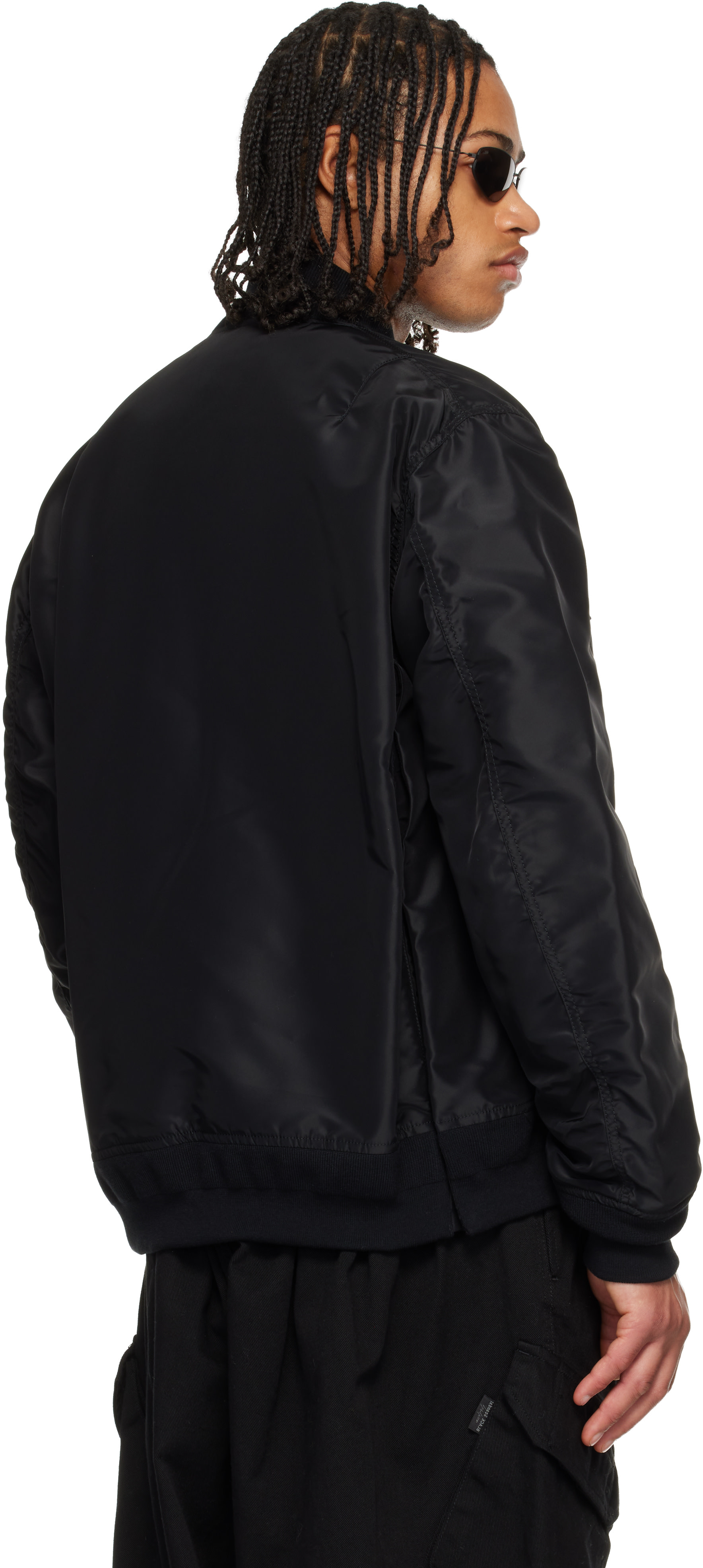 sacai: ブラック Nylon Twill Blouson ボンバージャケット | SSENSE 日本