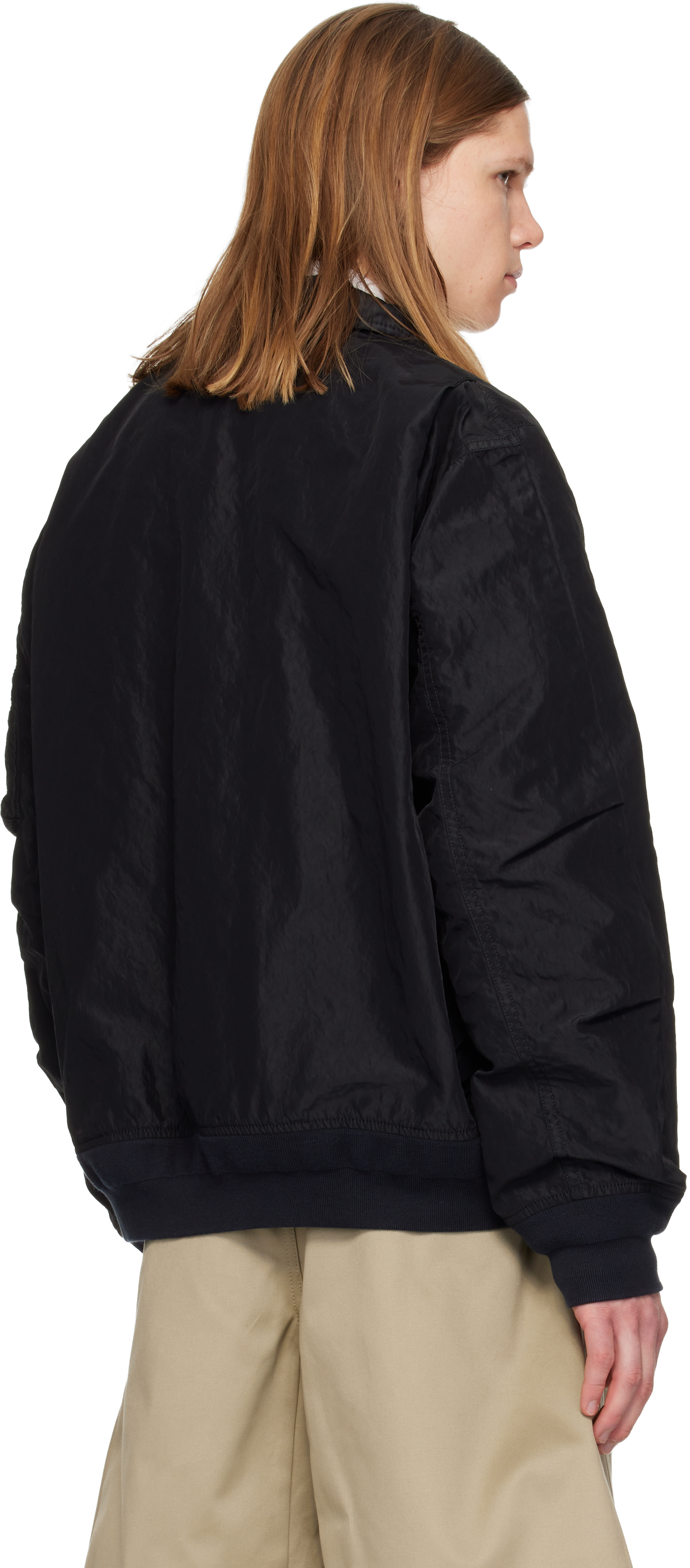 sacai: ブラック Treated Nylon Twill ブルゾン ボンバージャケット