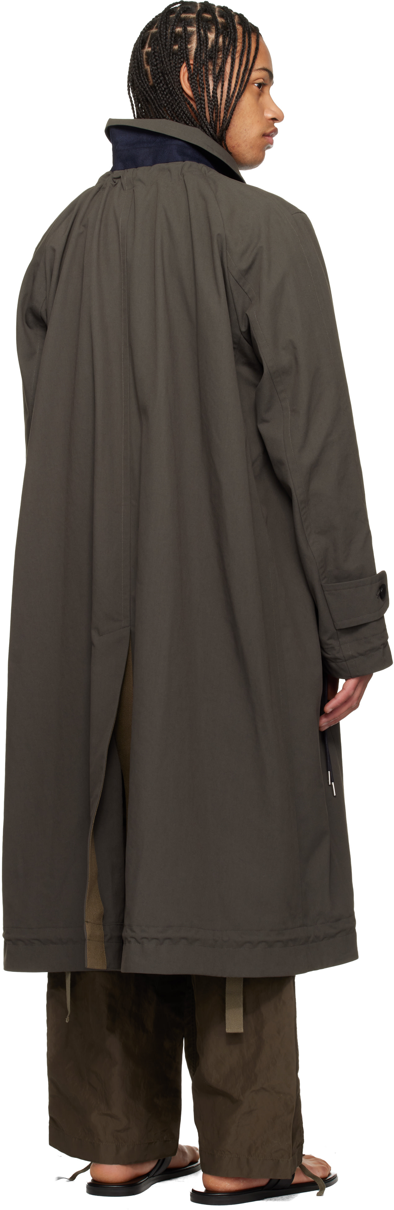 sacai: カーキ Weathercloth コート | SSENSE 日本