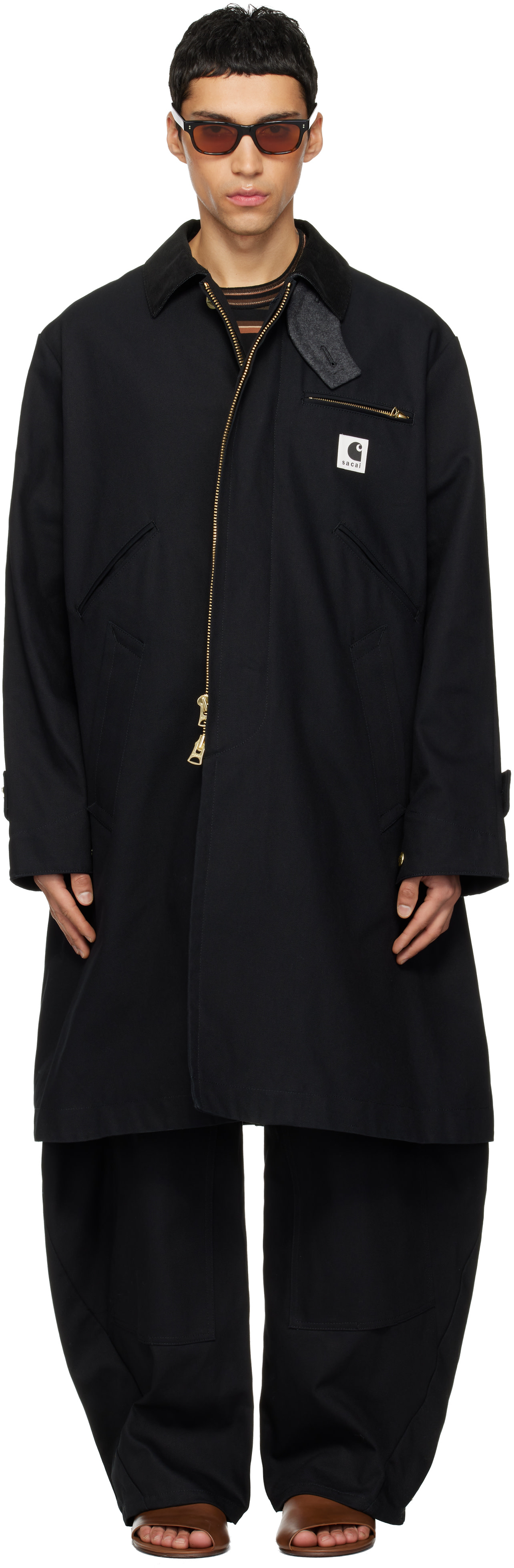 sacai: Black Carhartt WIP Edition Duck Coat | SSENSE