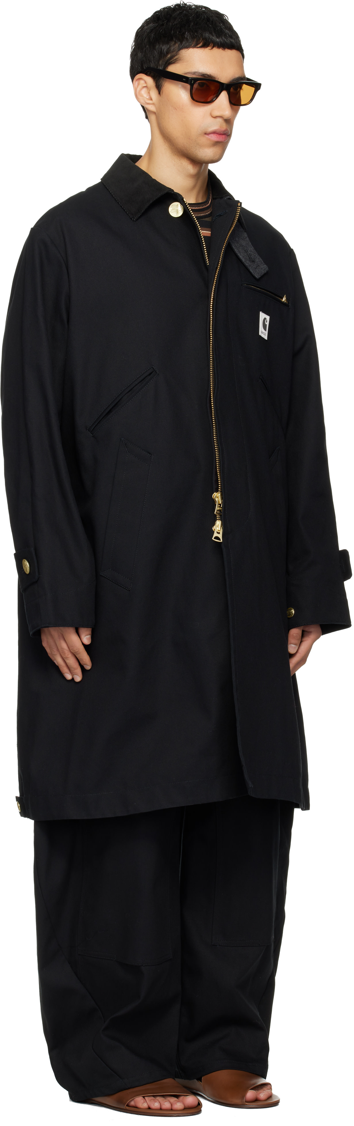 sacai: Black Carhartt WIP Edition Duck Coat | SSENSE