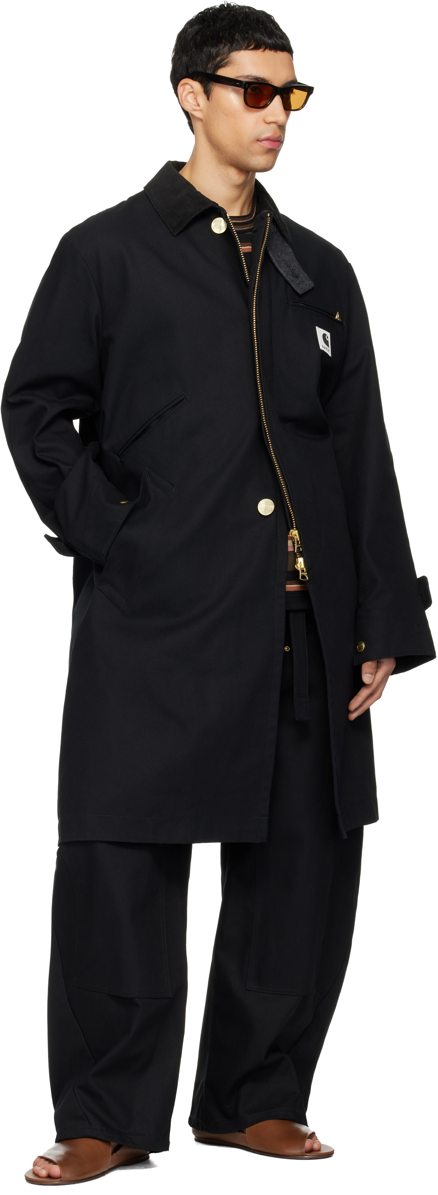 sacai: Black Carhartt WIP Edition Duck Coat | SSENSE