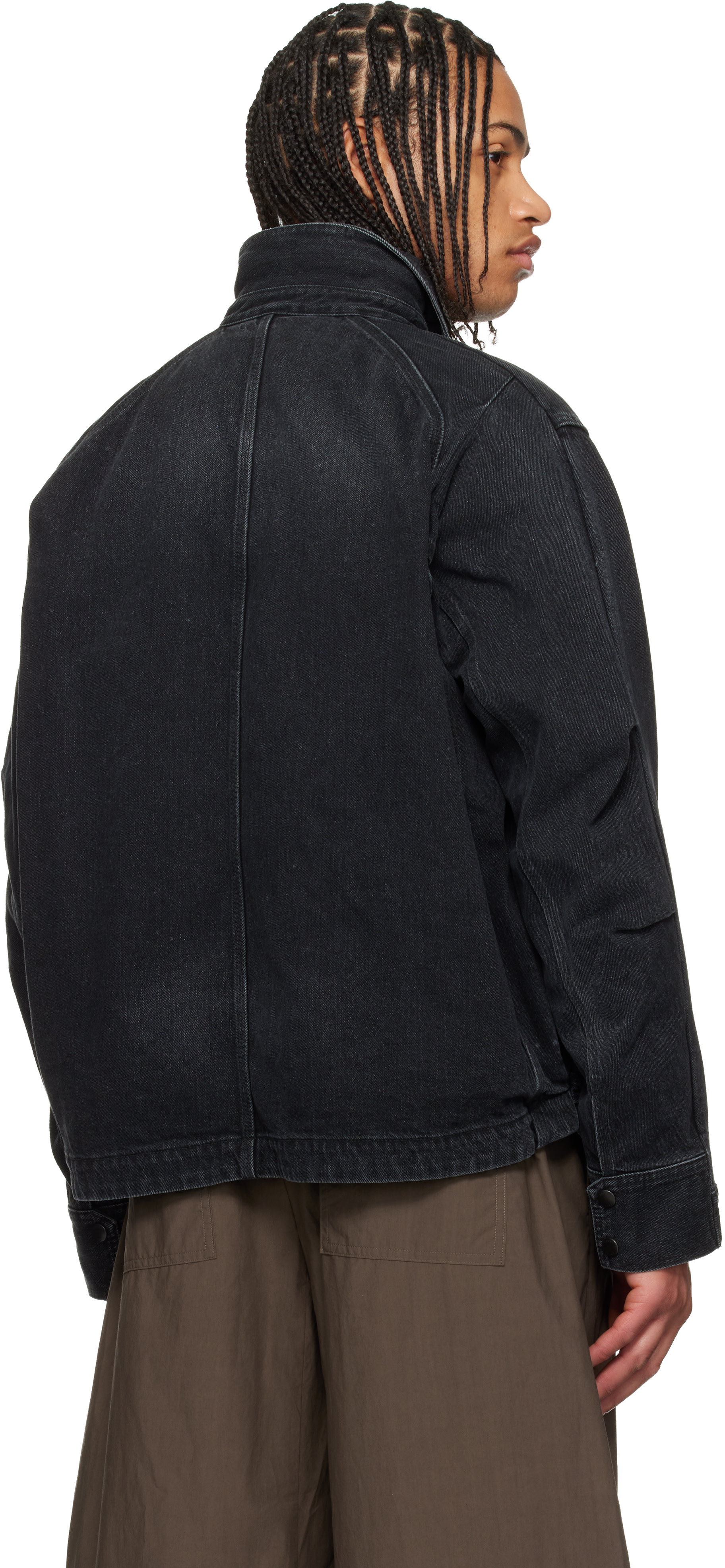 sacai: ブラック フェード デニムジャケット | SSENSE 日本