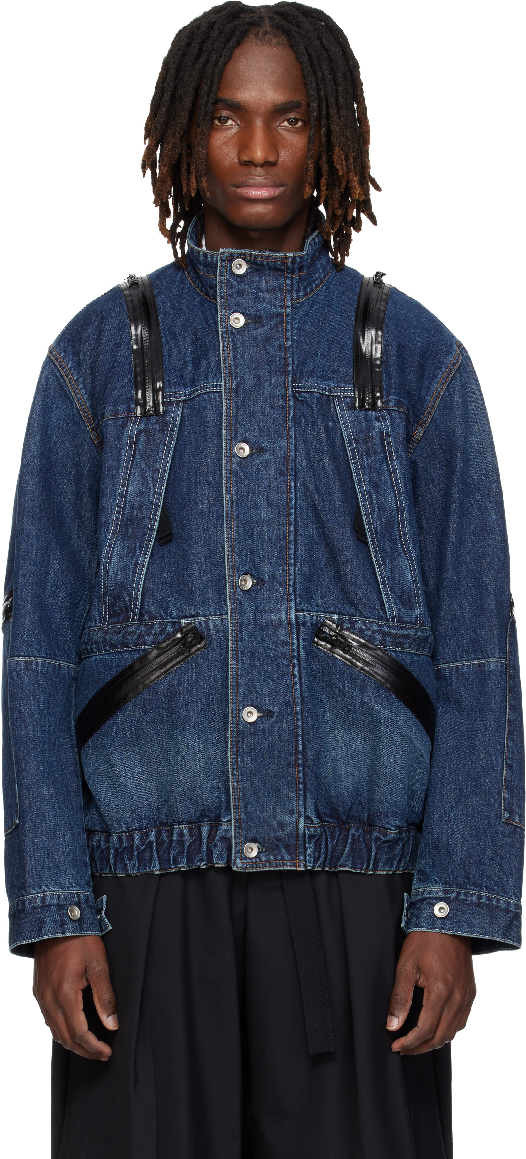 sacai - Blouson bleu en denim
