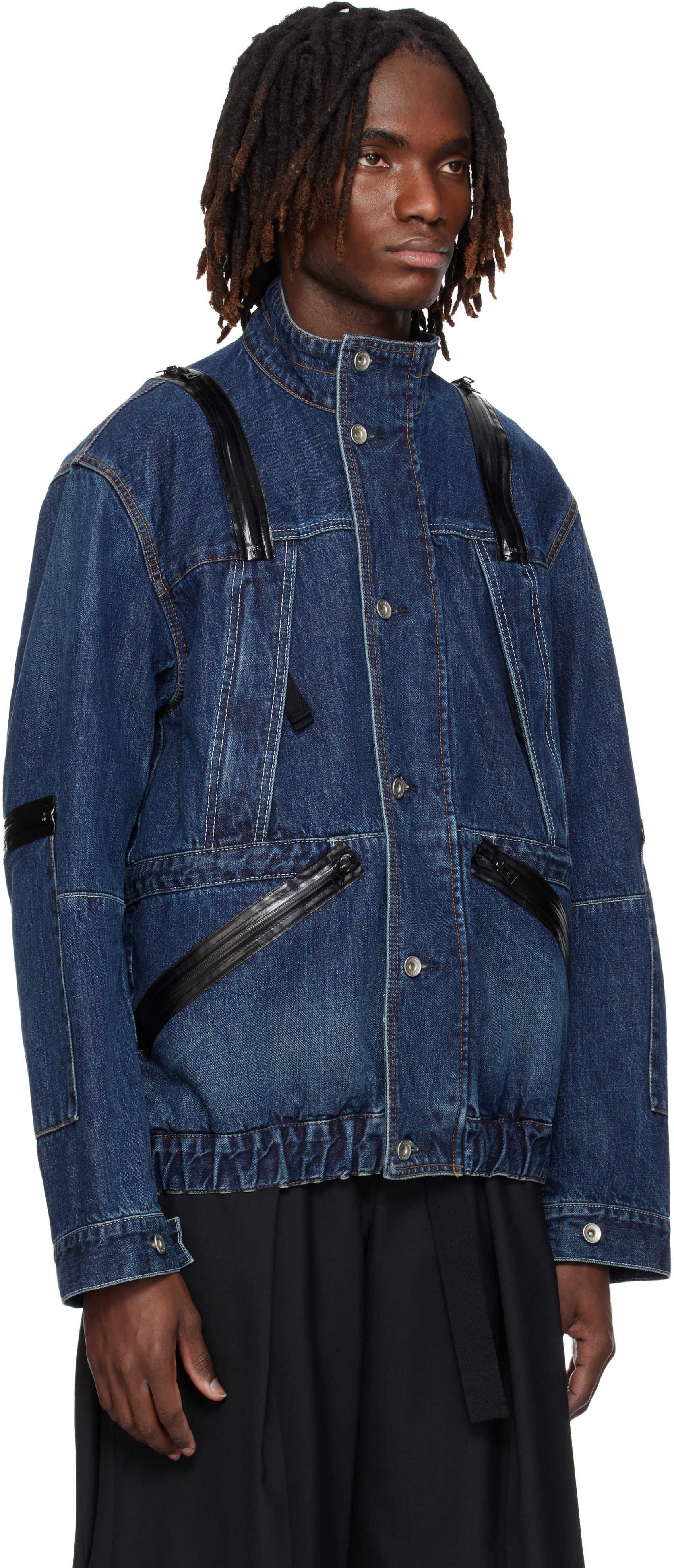 sacai - Blouson bleu en denim