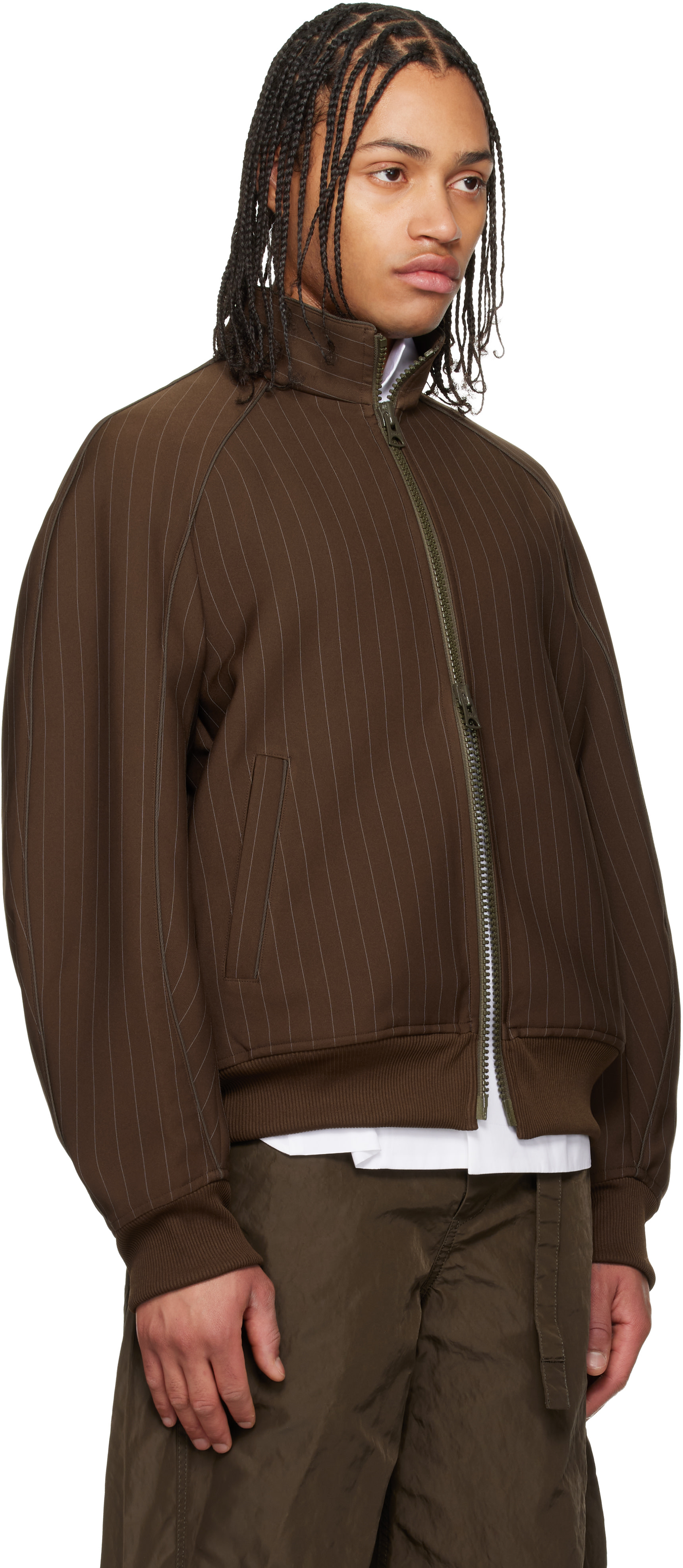 sacai - Blouson brun en sergé