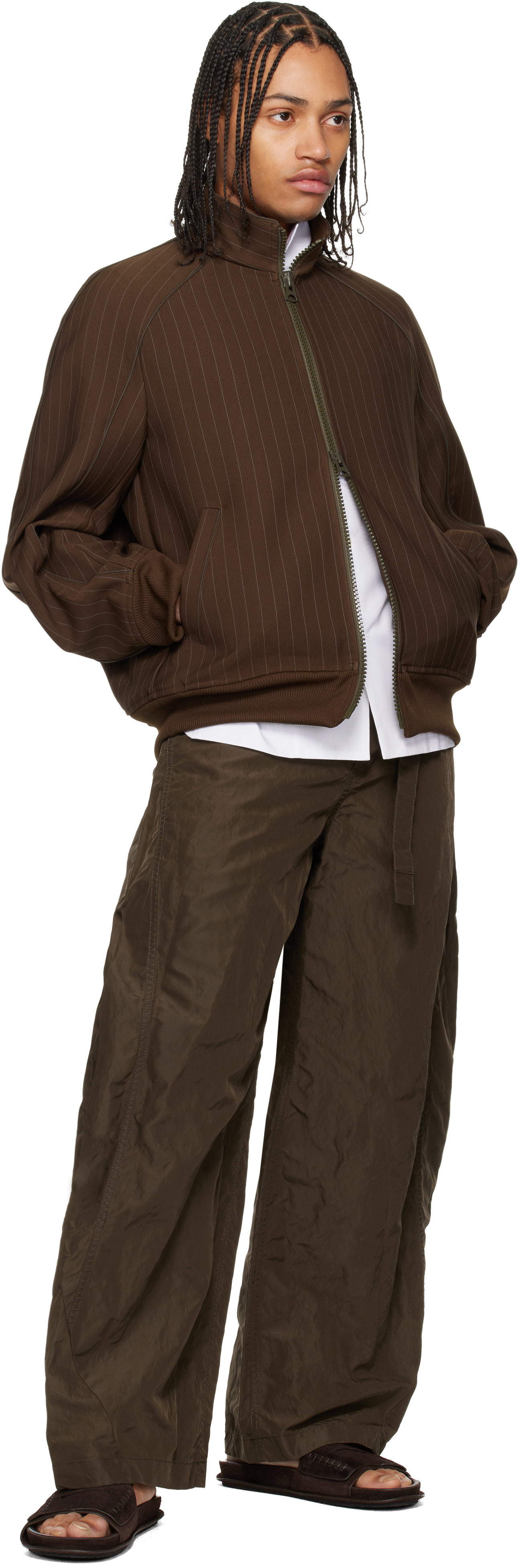 sacai - Blouson brun en sergé