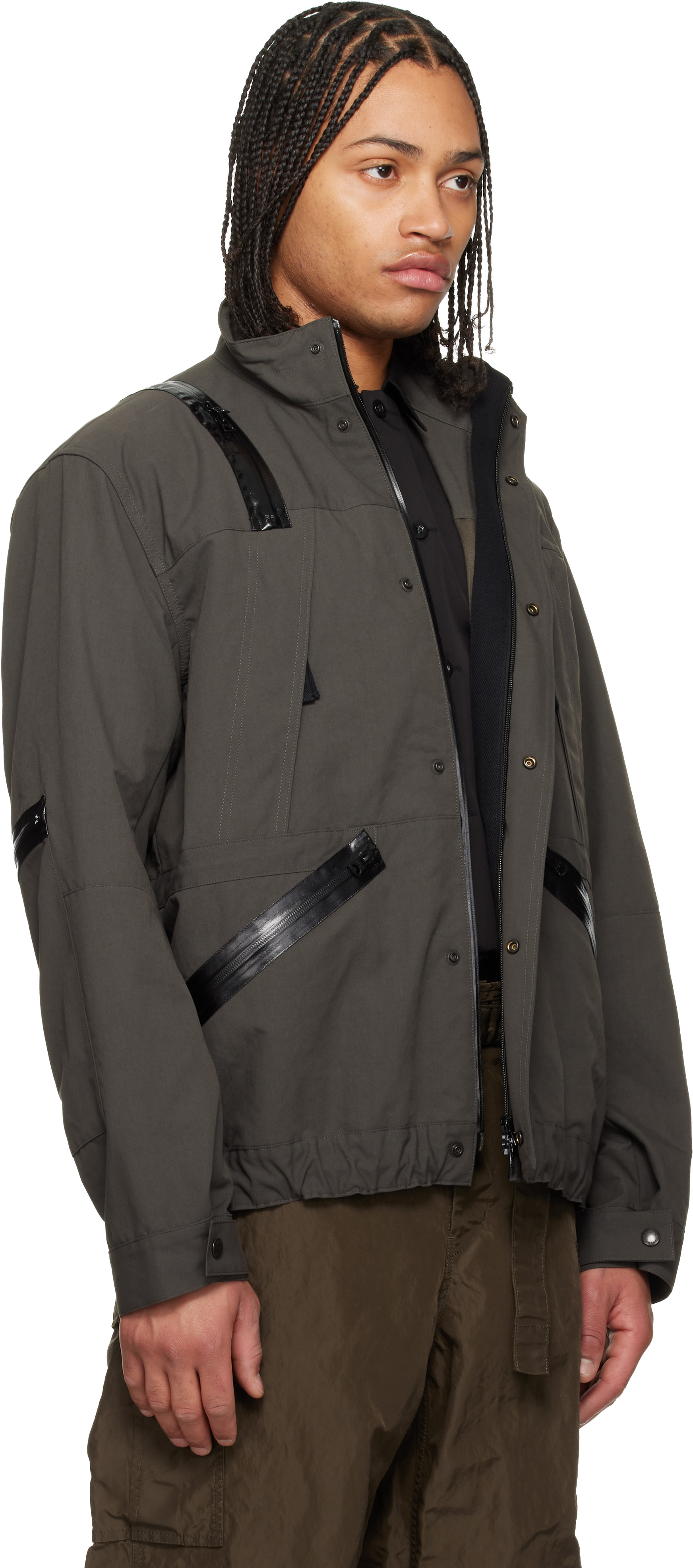 sacai: Khaki Weathercloth Blouson Jacket | SSENSE