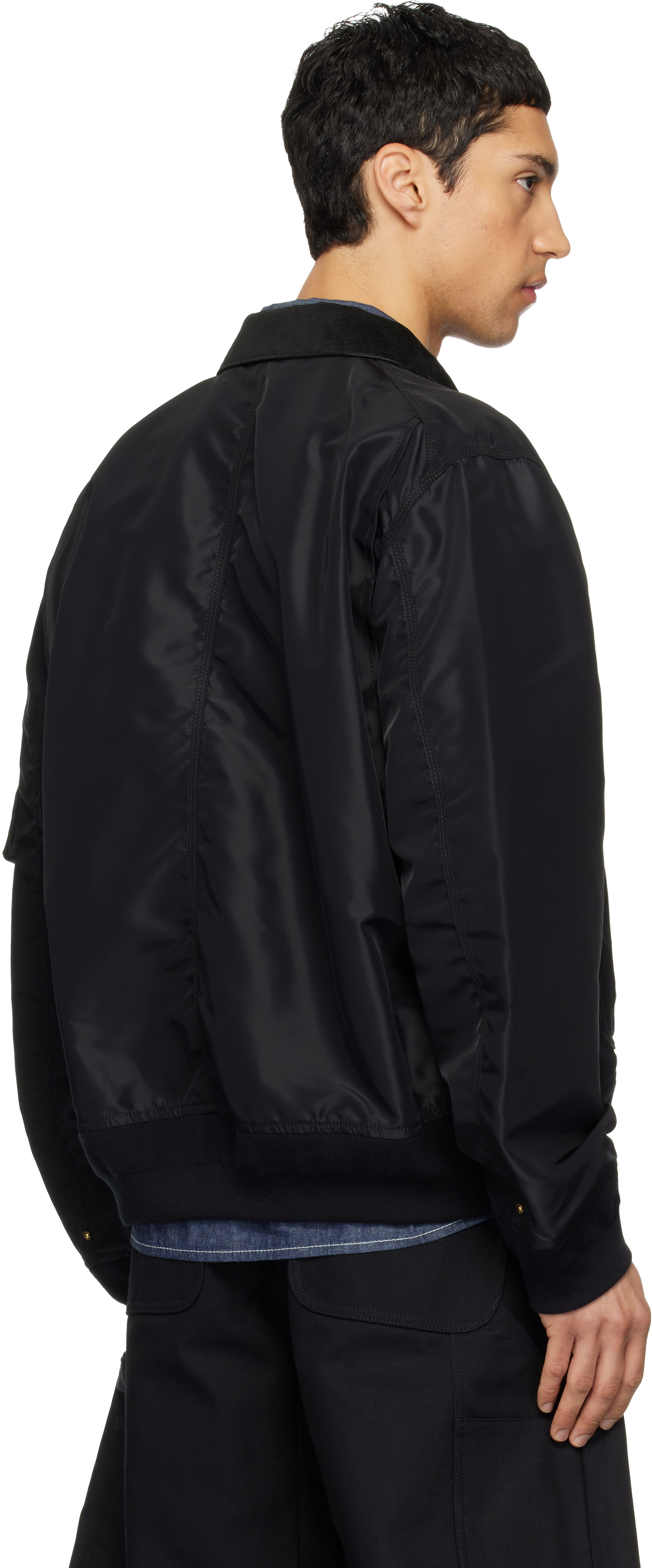 sacai: Black Carhartt WIP Edition Nylon Twill & Duck Jacket | SSENSE