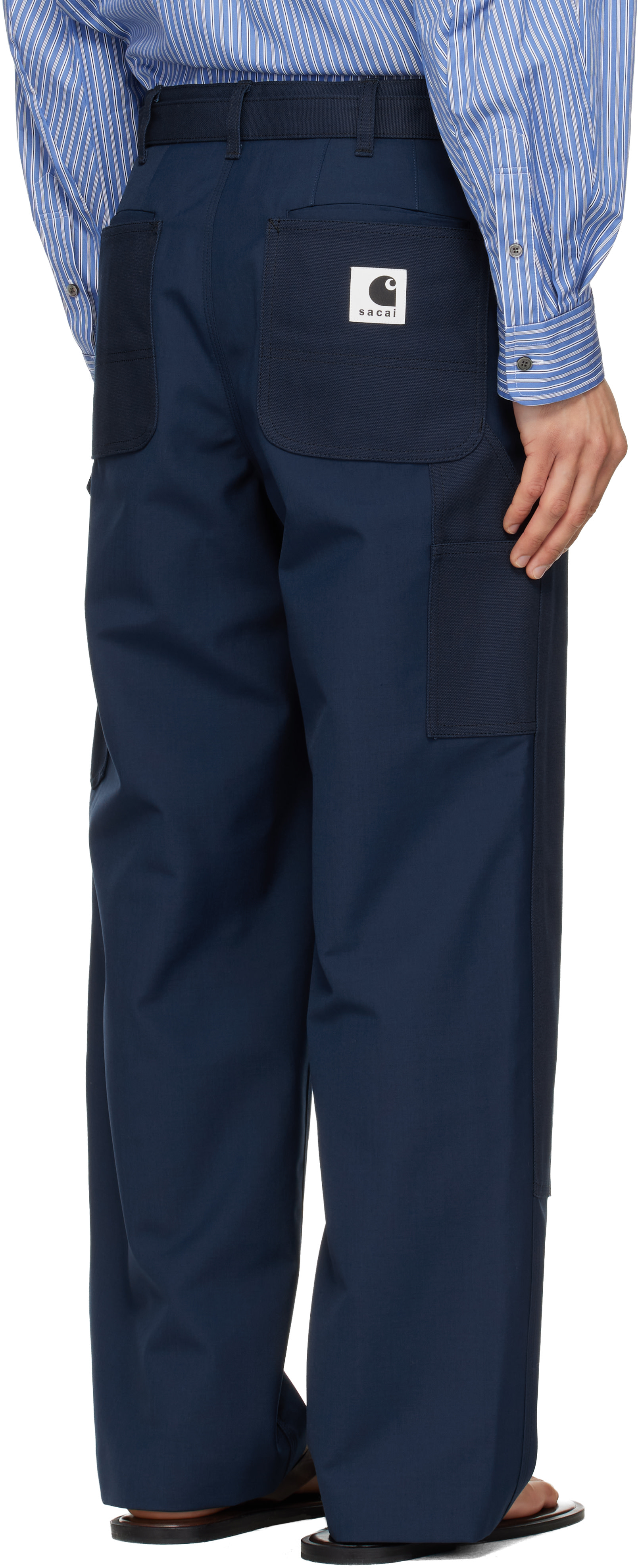 sacai: ネイビー Carhartt WIPエディション Duck トラウザーズ