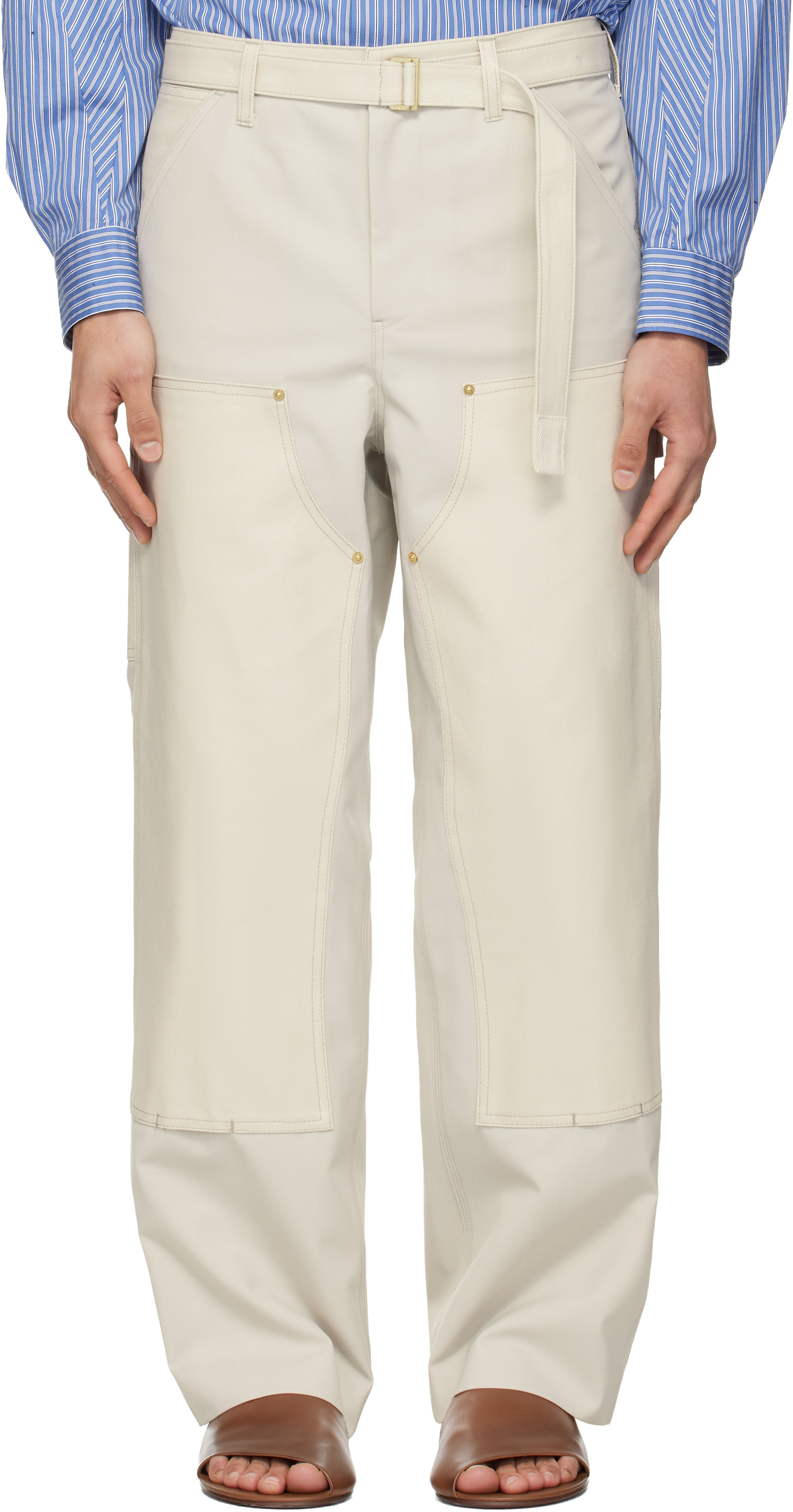 sacai: オフホワイト Carhartt WIPエディション Duck トラウザーズ