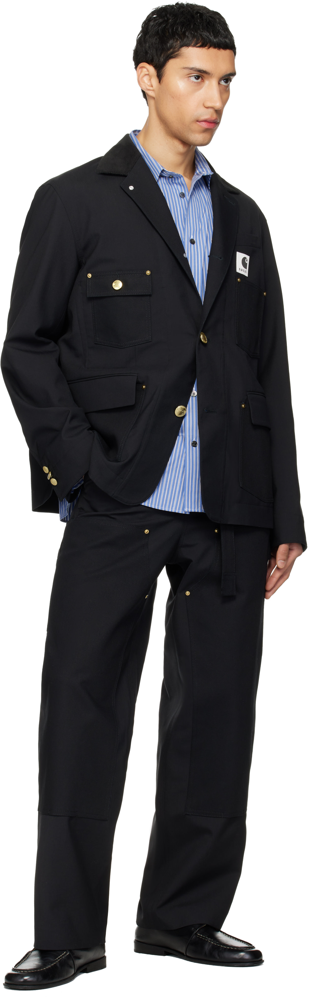 sacai: ブラック Carhartt WIPエディション Duck トラウザーズ