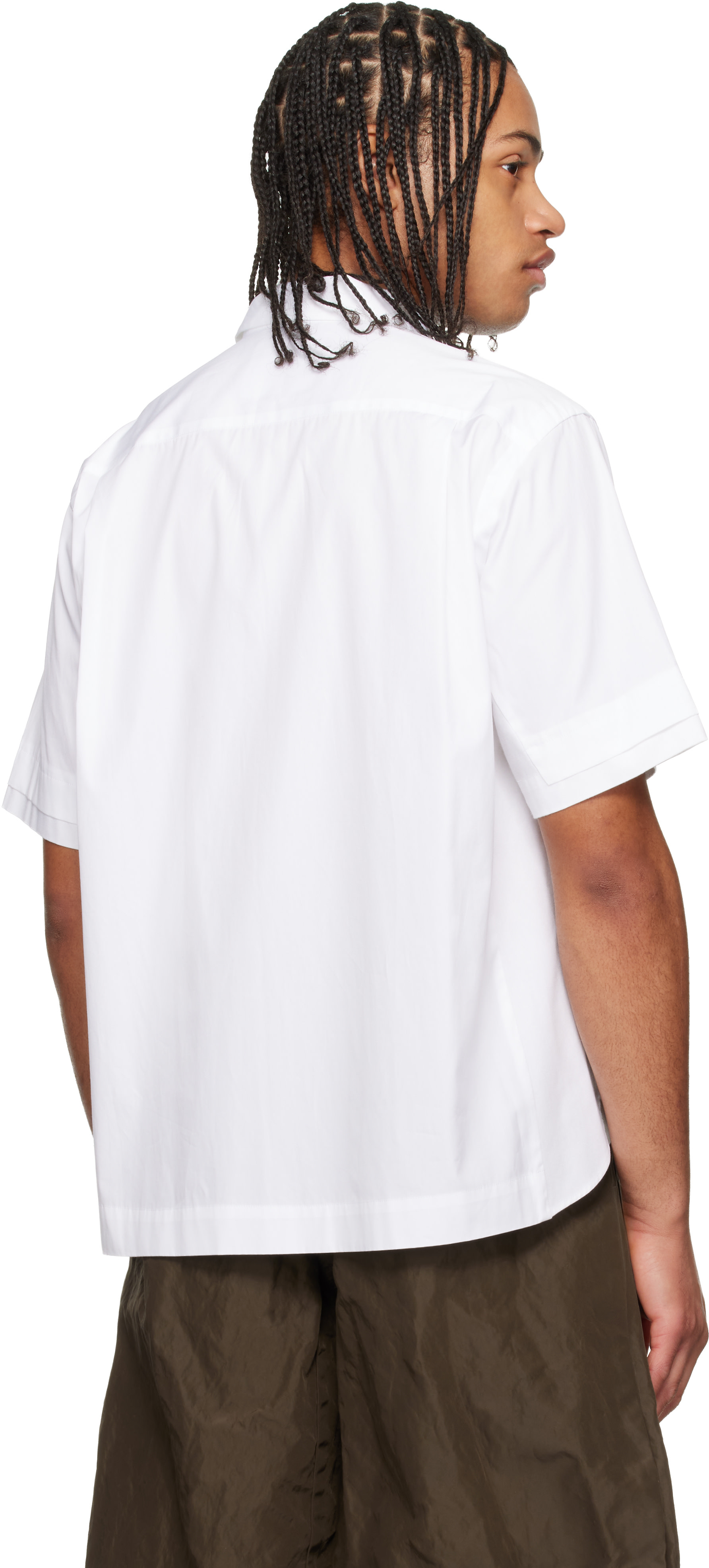 sacai: Off-White Poplin Shirt | SSENSE