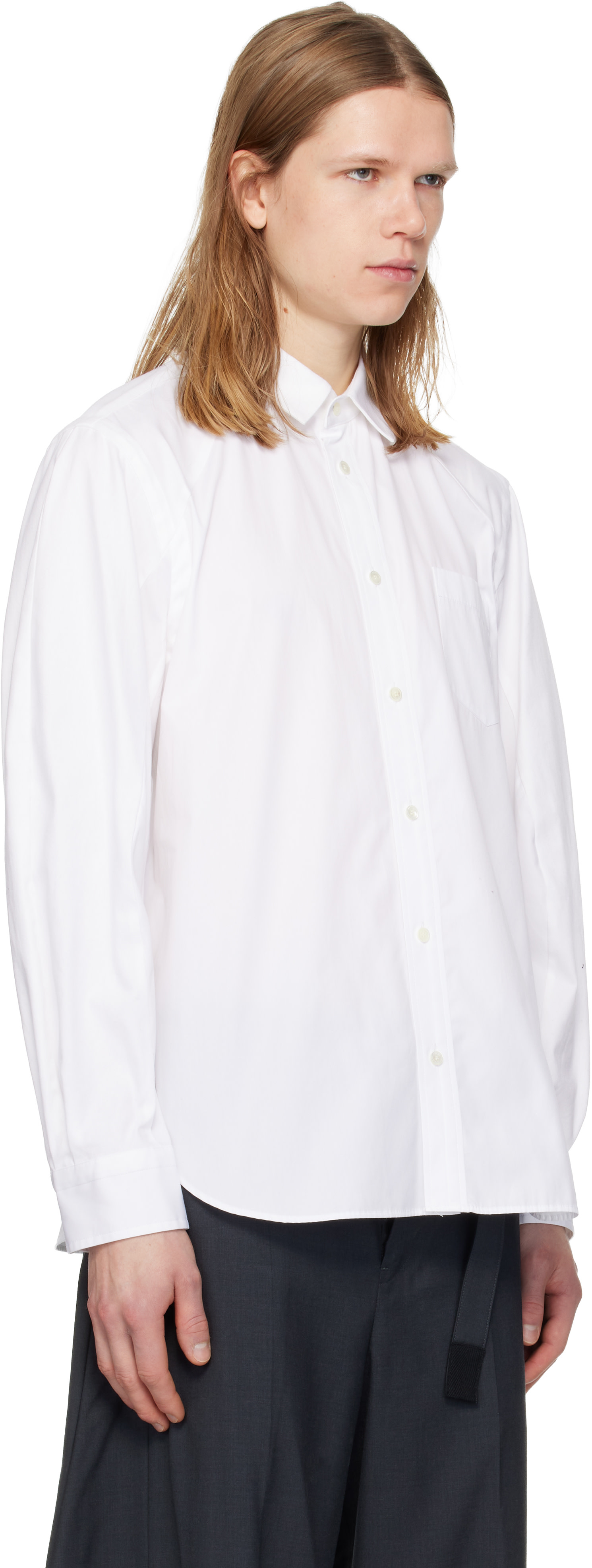 sacai 白　シャツ　ブラウス　スーチング sacai（サカイ）ブラウス 白 サイズ:3(L位) レディース/2200678549032
