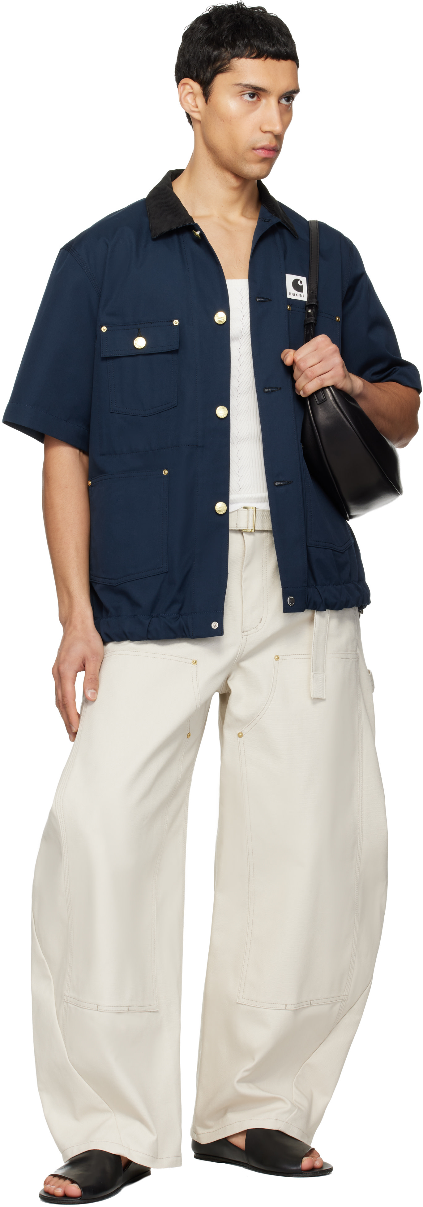sacai: Navy Carhartt WIP Edition Duck Shirt | SSENSE Canada sacai: Navy Carhartt WIP Edition Duck Shirt | SSENSE Canada