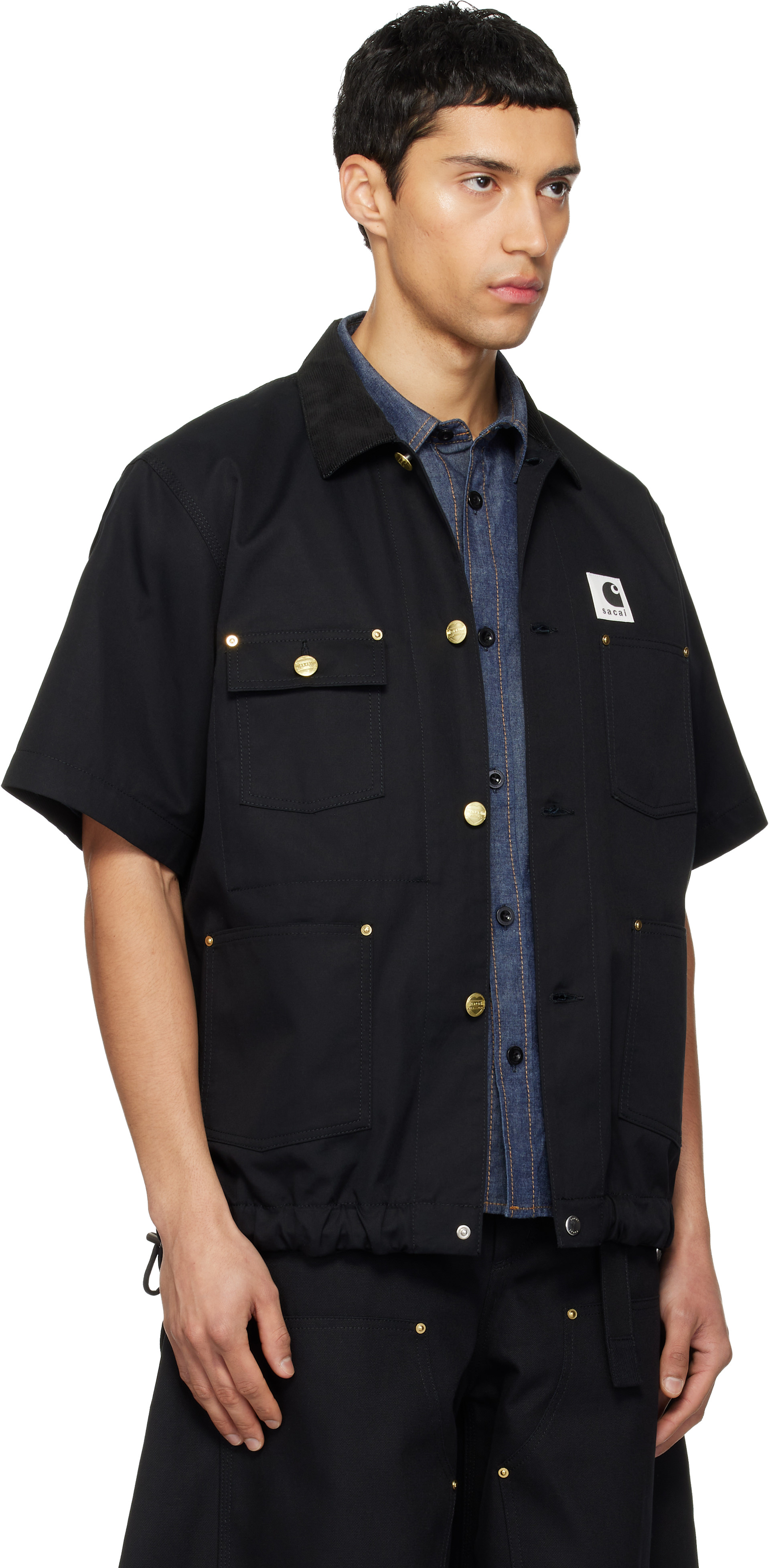 sacai: ブラック Carhartt WIPエディション Duck シャツ | SSENSE 日本
