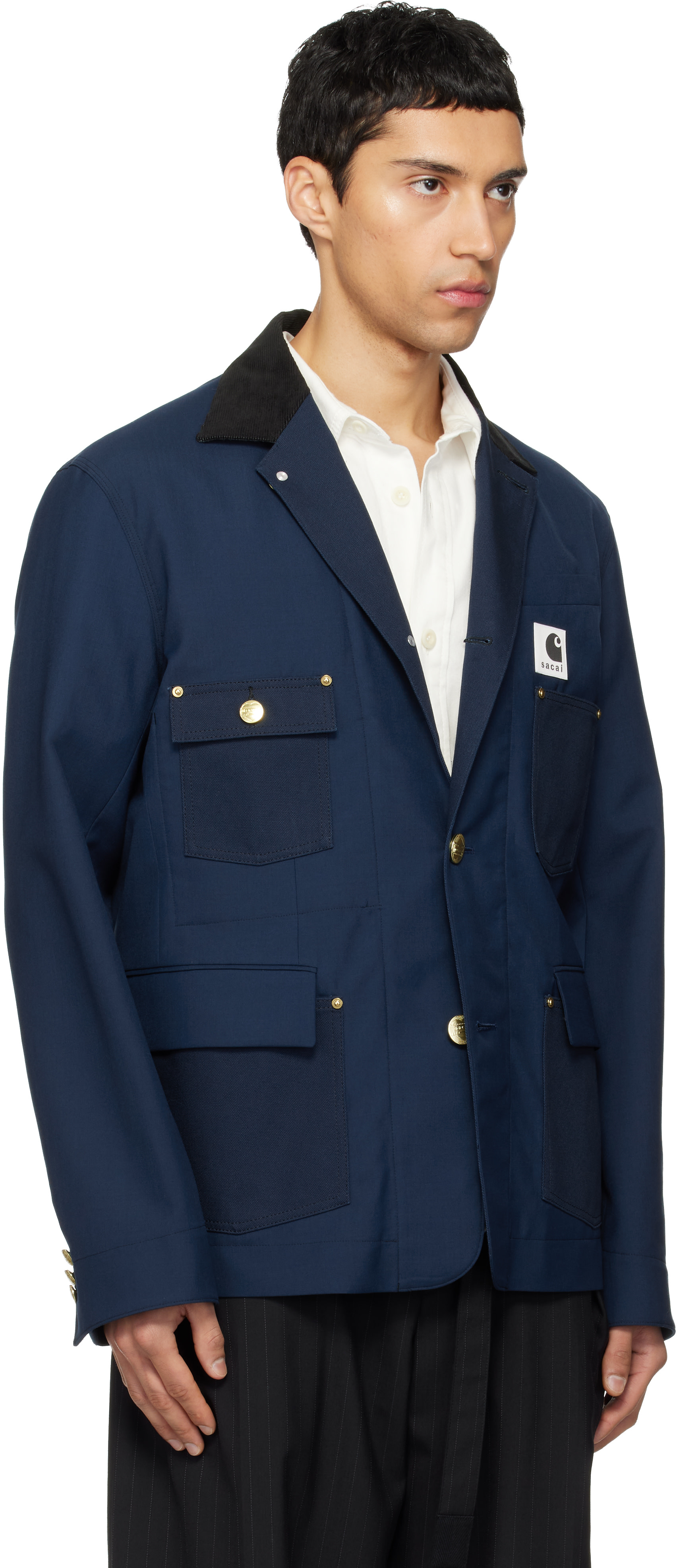 sacai: ネイビー Carhartt WIPエディション Suiting & Duck テーラード
