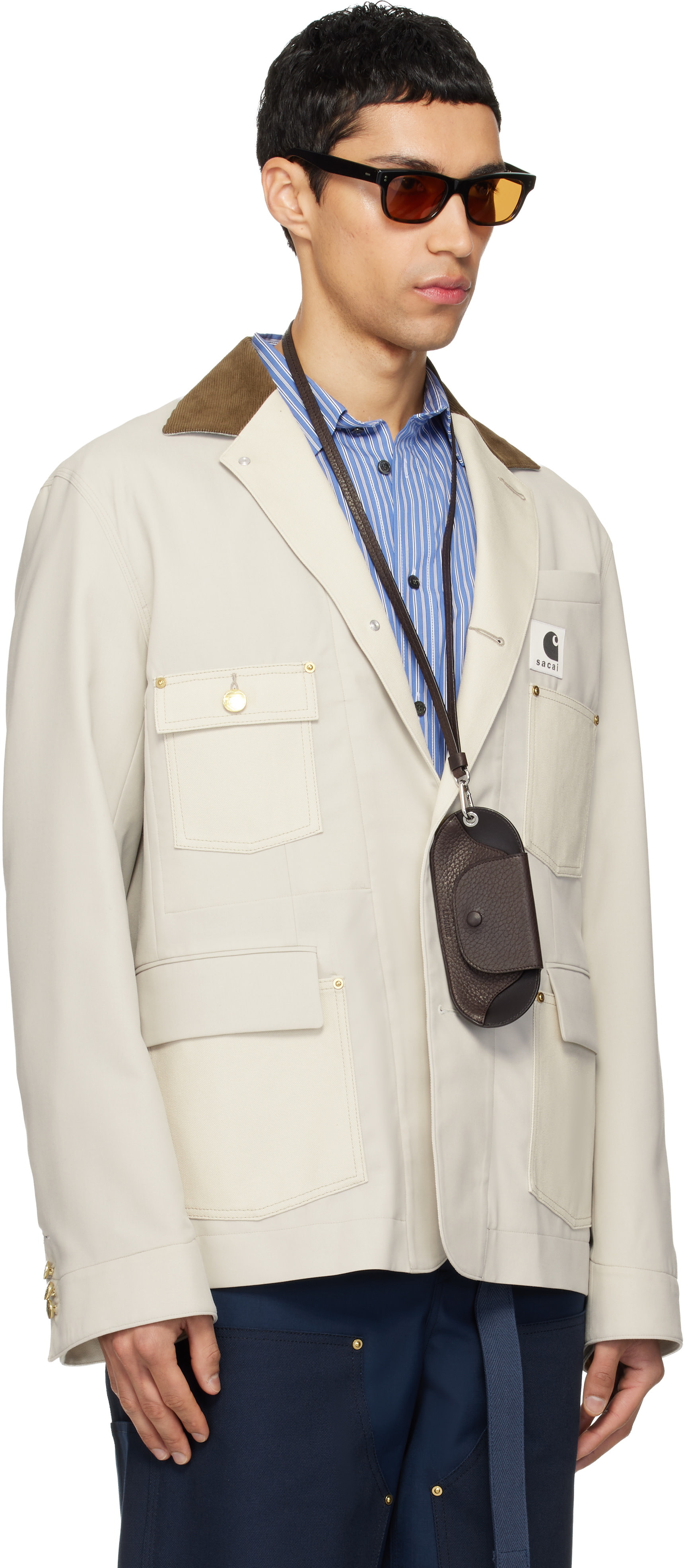 sacai: Off-White Carhartt WIP Edition Suiting & Duck Blazer | SSENSE