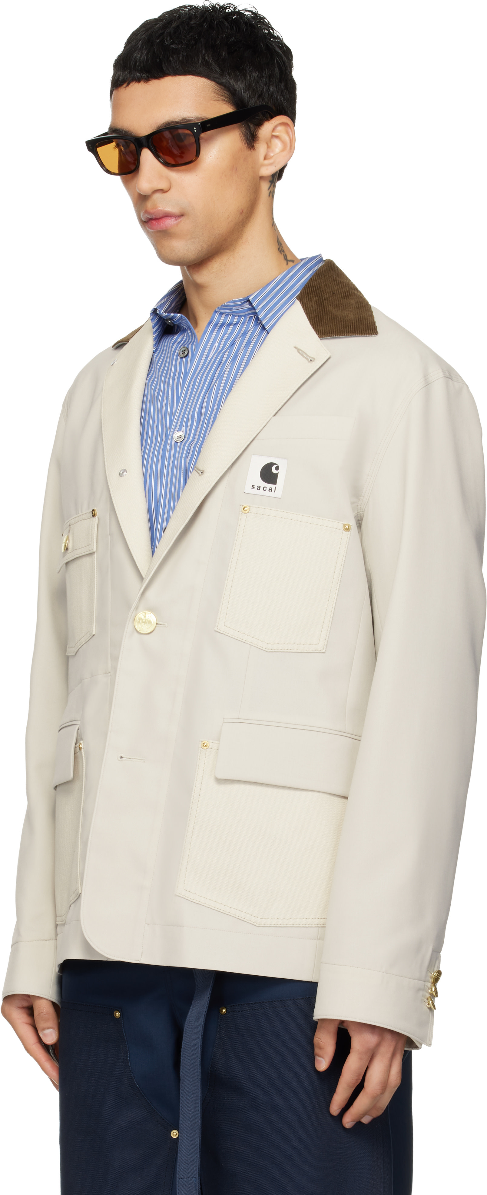 sacai: Off-White Carhartt WIP Edition Suiting & Duck Blazer | SSENSE