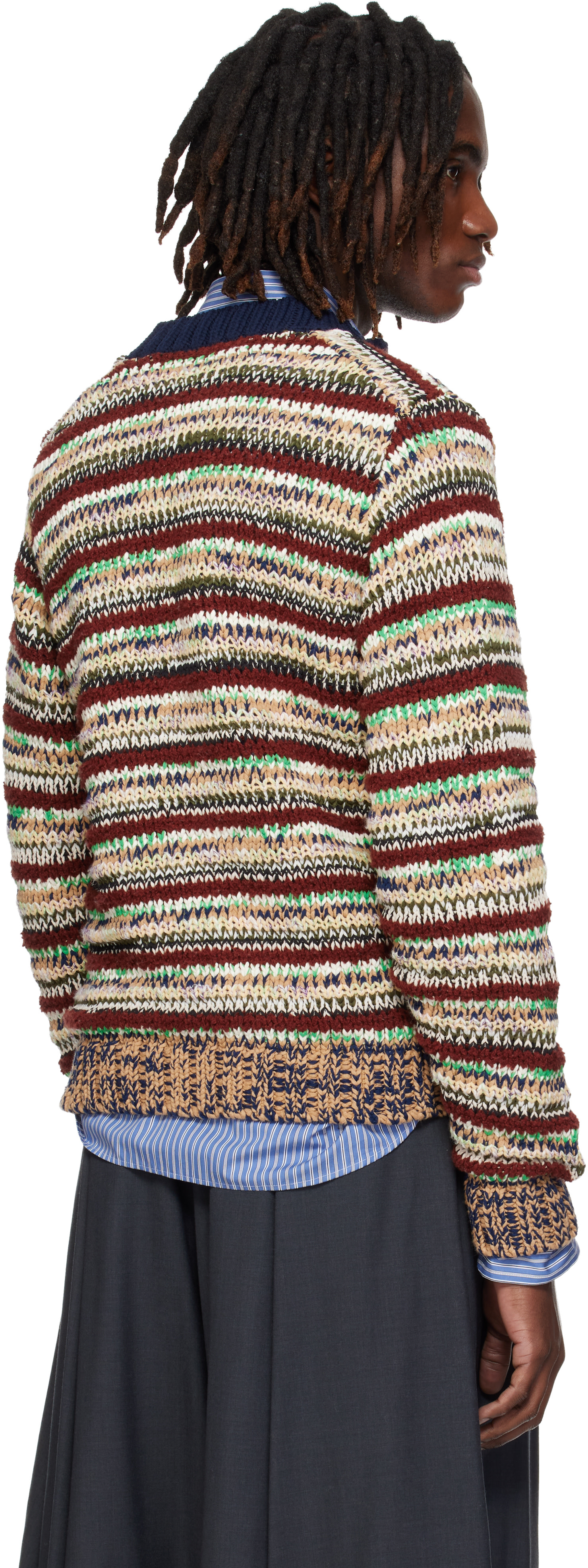 sacai: Multicolor Mix Knit Blouson Cardigan | SSENSE